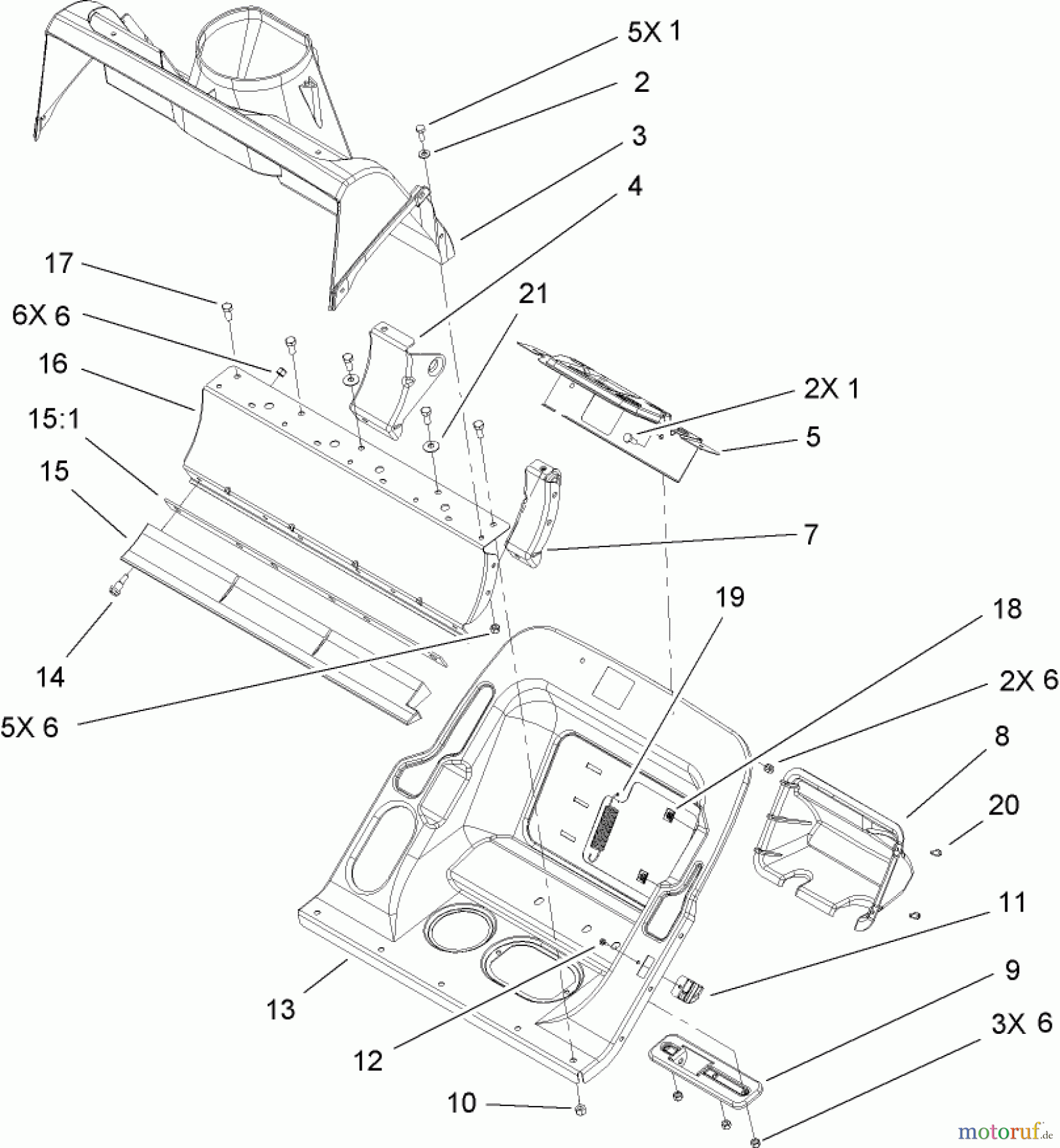  Toro Neu Snow Blowers/Snow Throwers Seite 1 38600 - Toro Snow Commander Snowthrower, 2006 (260010001-260999999) LOWER HOUSING ASSEMBLY