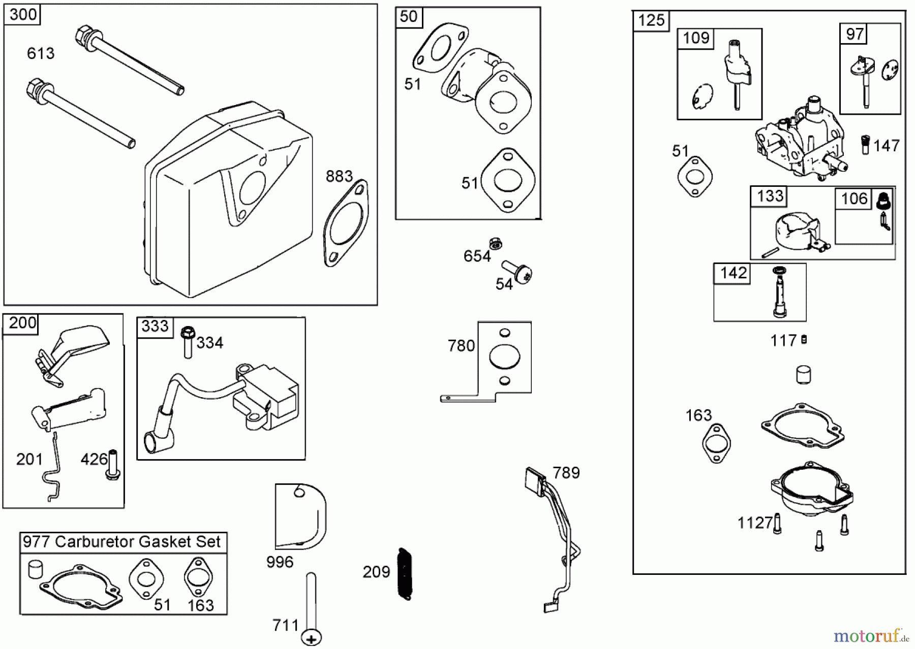  Toro Neu Snow Blowers/Snow Throwers Seite 1 38600 - Toro Snow Commander Snowthrower, 2008 (280000001-280999999) INTAKE MANIFOLD, CARBURETOR, AND MUFFLER ASSEMBLIES BRIGGS AND STRATTON 084332-0130-E1