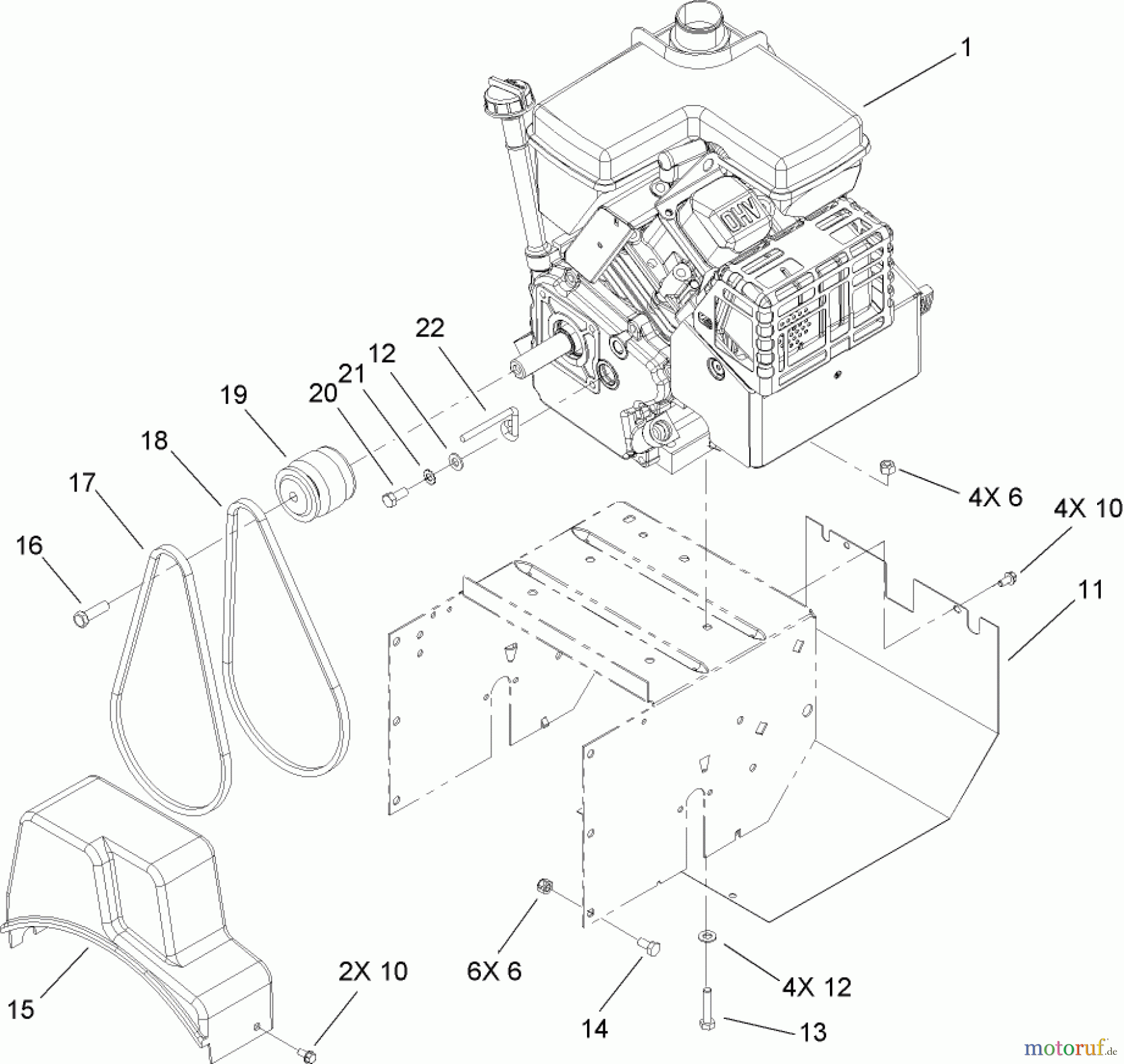 Toro Neu Snow Blowers/Snow Throwers Seite 2 38607 (622E) - Toro 622E Power Throw Snowthrower, 2009 (290000001-290999999) ENGINE ASSEMBLY