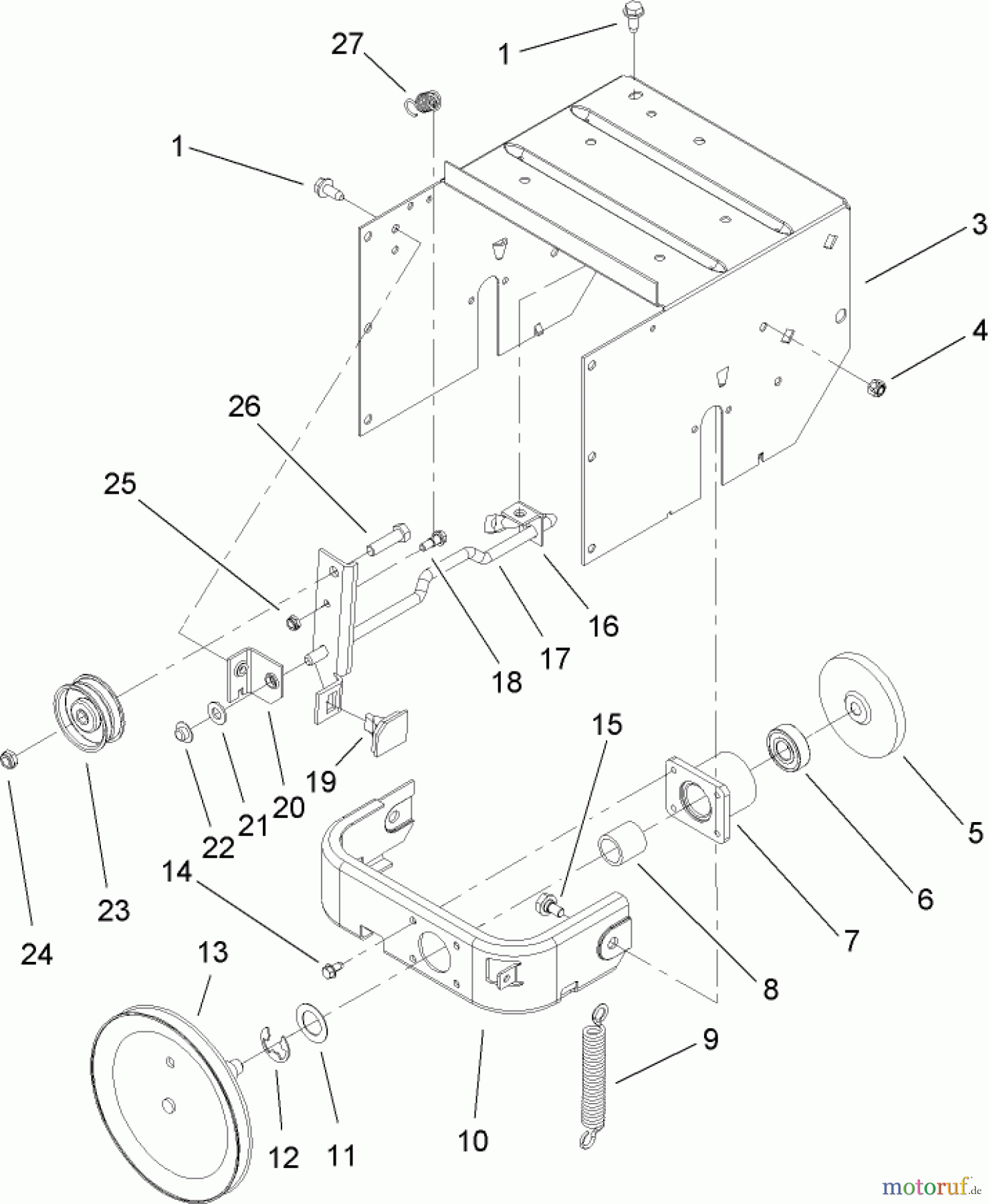  Toro Neu Snow Blowers/Snow Throwers Seite 2 38607 (622E) - Toro 622E Power Throw Snowthrower, 2009 (290000001-290999999) FRAME ASSEMBLY