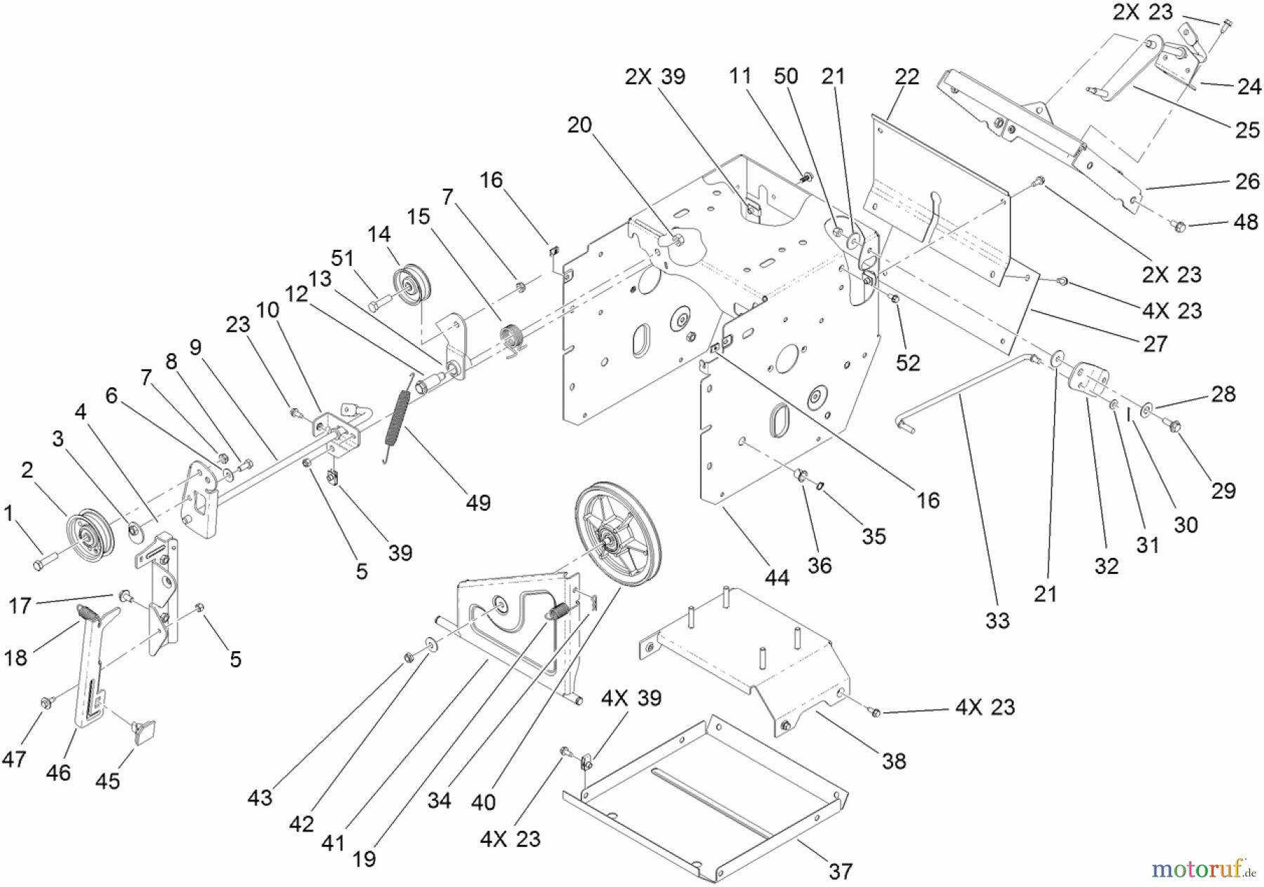Toro Neu Snow Blowers/Snow Throwers Seite 2 38614 (726 OE) - Toro Power Max 726 OE Snowthrower, 2012 (SN 312011920-312999999) FRAME ASSEMBLY