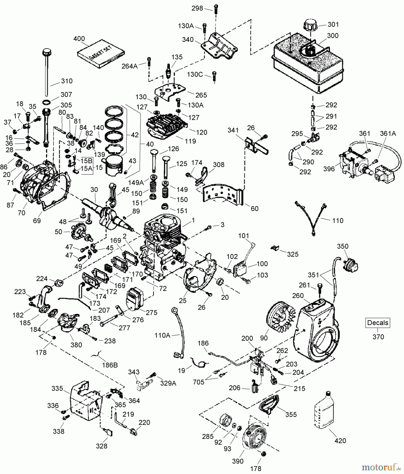 Toro Neu Snow Blowers/Snow Throwers Seite 2 38620 (826 LE) - Toro Power Max 826 LE Snowthrower, 2005 (250000001-250010000) ENGINE ASSEMBLY NO. 1 TECUMSEH LH318SA-156562H