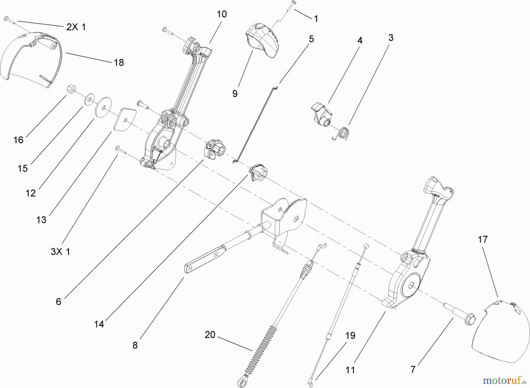 Toro Neu Snow Blowers/Snow Throwers Seite 2 38621 (826 LE) - Toro Power Max 826 LE Snowthrower, 2007 (270000001-270999999) LEVER CHUTE CONTROL ASSEMBLY