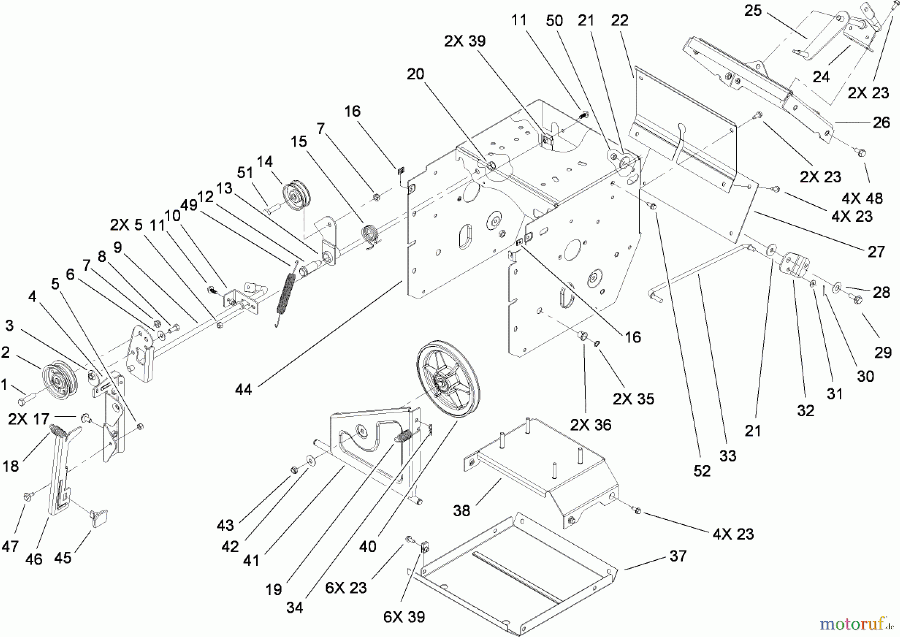 Toro Neu Snow Blowers/Snow Throwers Seite 2 38624 (826 OE) - Toro Power Max 826 OE Snowthrower, 2010 (310000001-310999999) FRAME ASSEMBLY