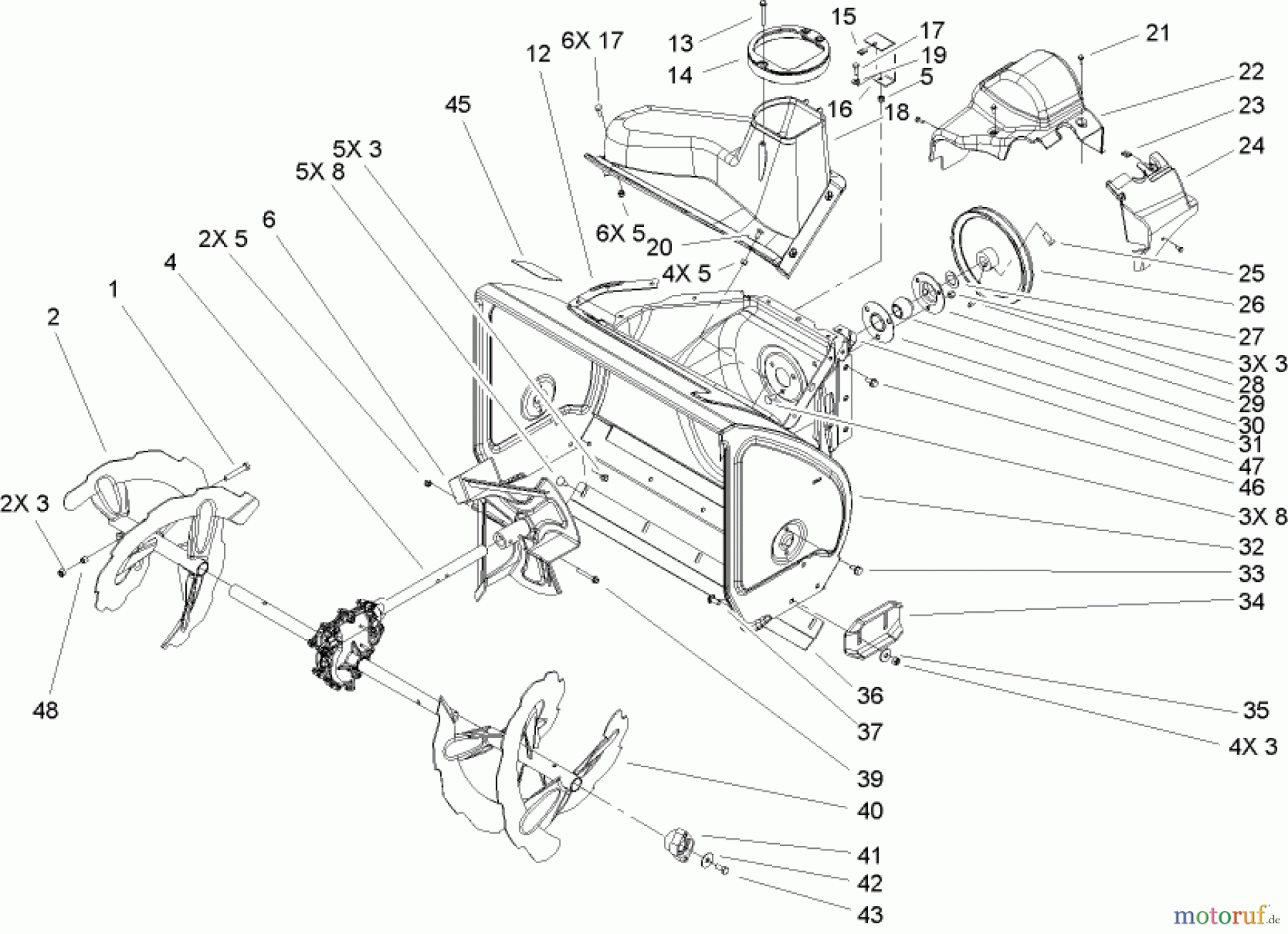 Toro Neu Snow Blowers/Snow Throwers Seite 2 38629 (826 OE) - Toro Power Max 826 OE Snowthrower, 2010 (310000001-310999999) AUGER AND HOUSING ASSEMBLY