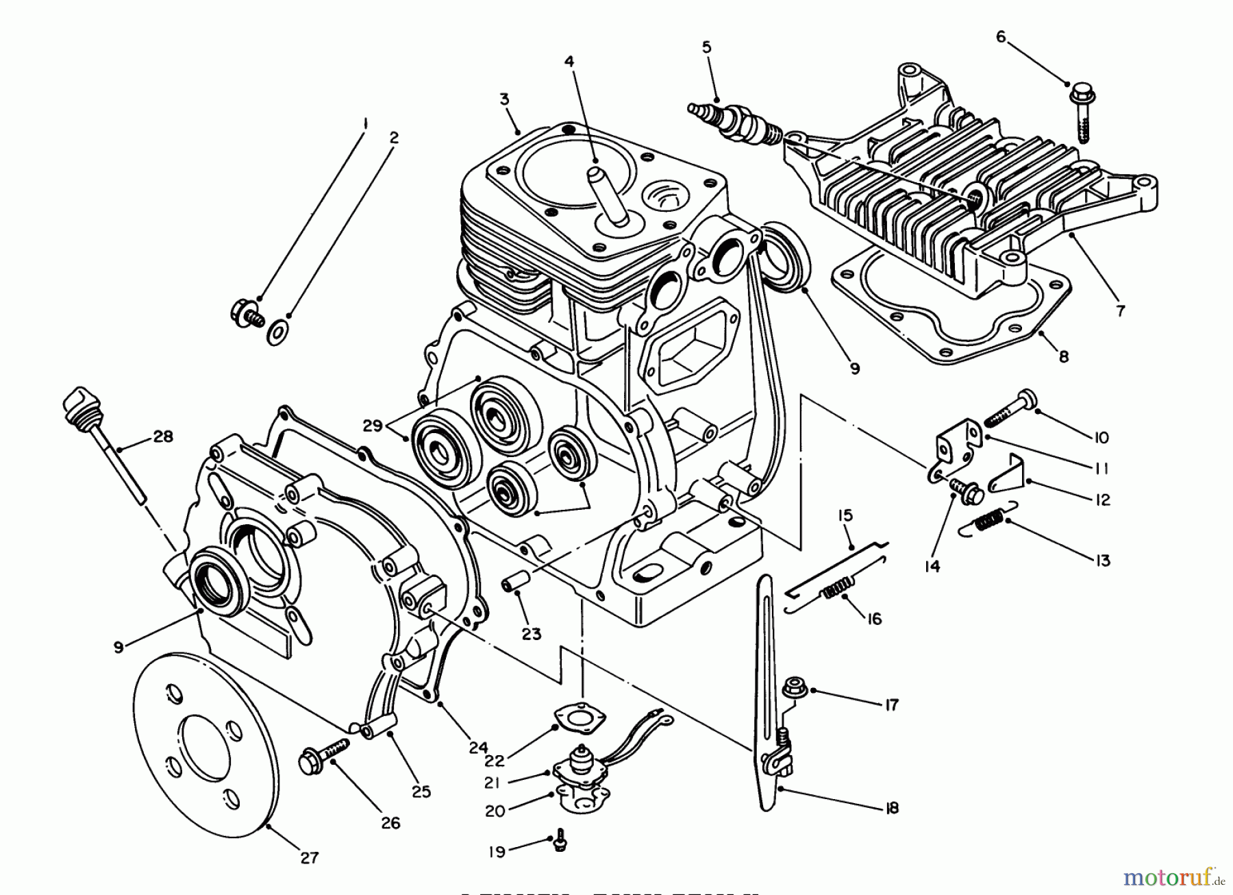 Toro Neu Generators 62012 (T1200) - Toro Generator, T1200, 1986 (6000001-6999999) ENGINE ASSEMBLY