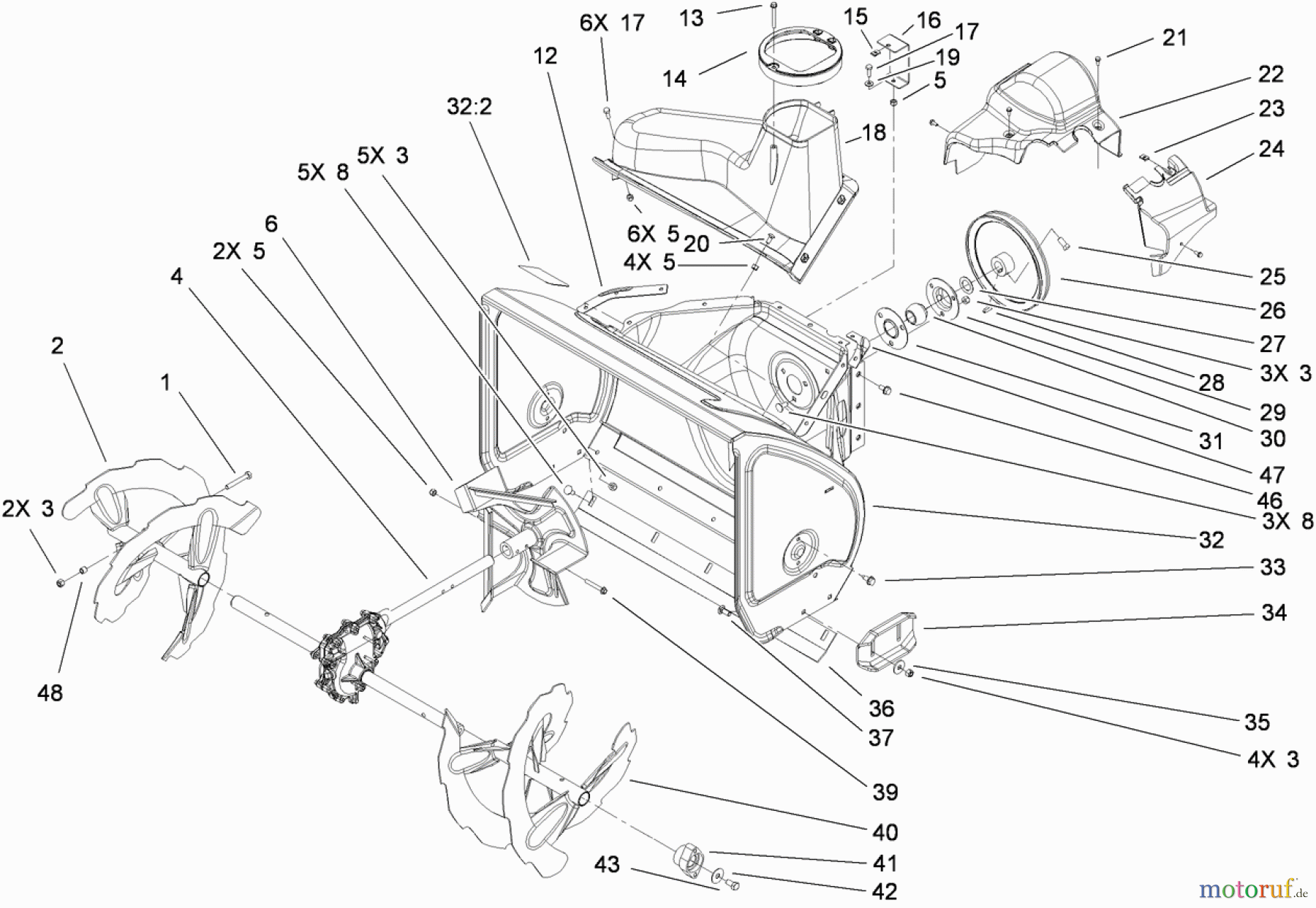  Toro Neu Snow Blowers/Snow Throwers Seite 2 38630 (828 LXE) - Toro Power Max 828 LXE Snowthrower, 2009 (290000001-290999999) AUGER AND HOUSING ASSEMBLY