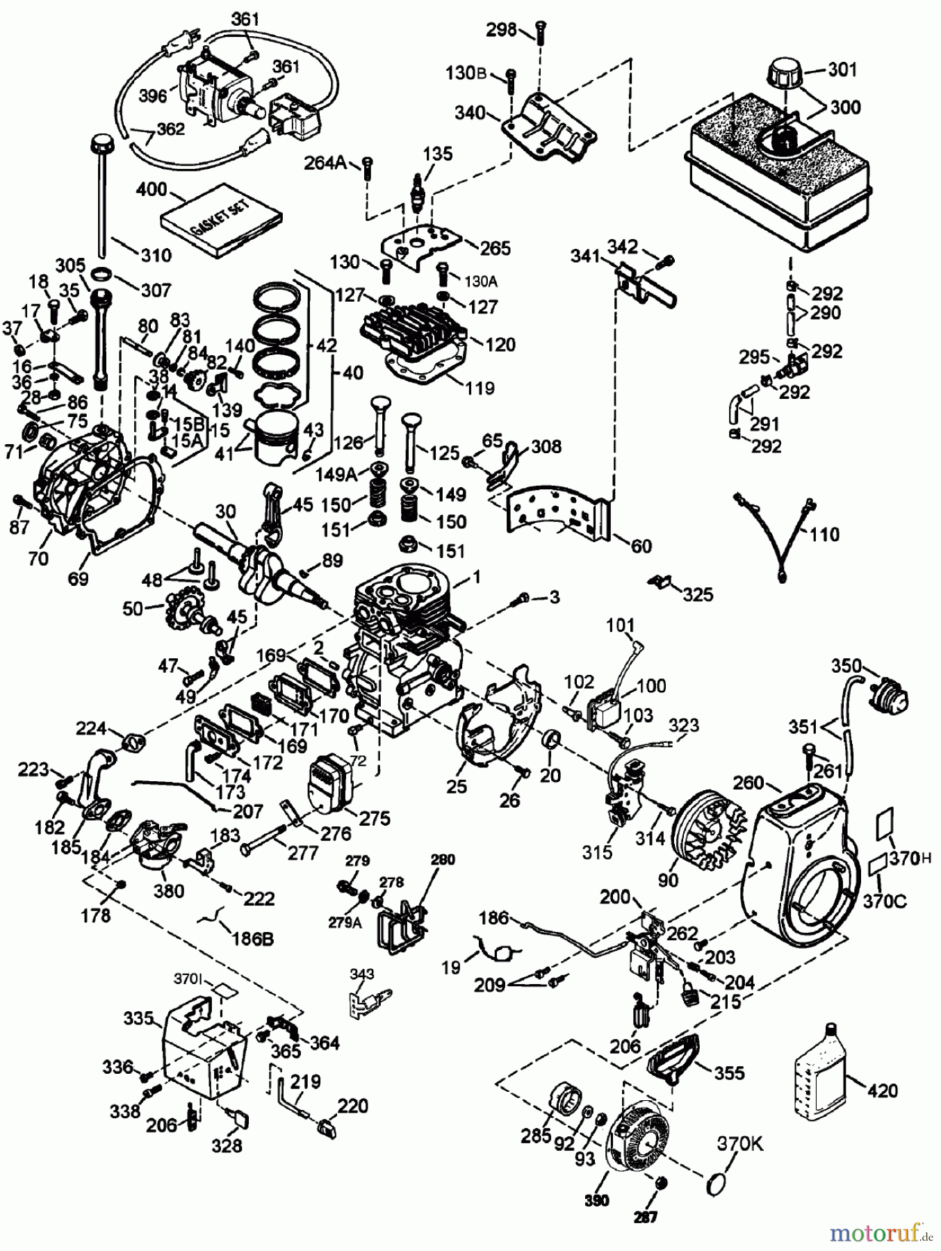 Toro Neu Snow Blowers/Snow Throwers Seite 2 38635 (828 LE) - Toro Power Max 828 LE Snowthrower, 2005 (250000001-250999999) ENGINE ASSEMBLY NO. 2 TECUMSEH HMSK-80 155724X