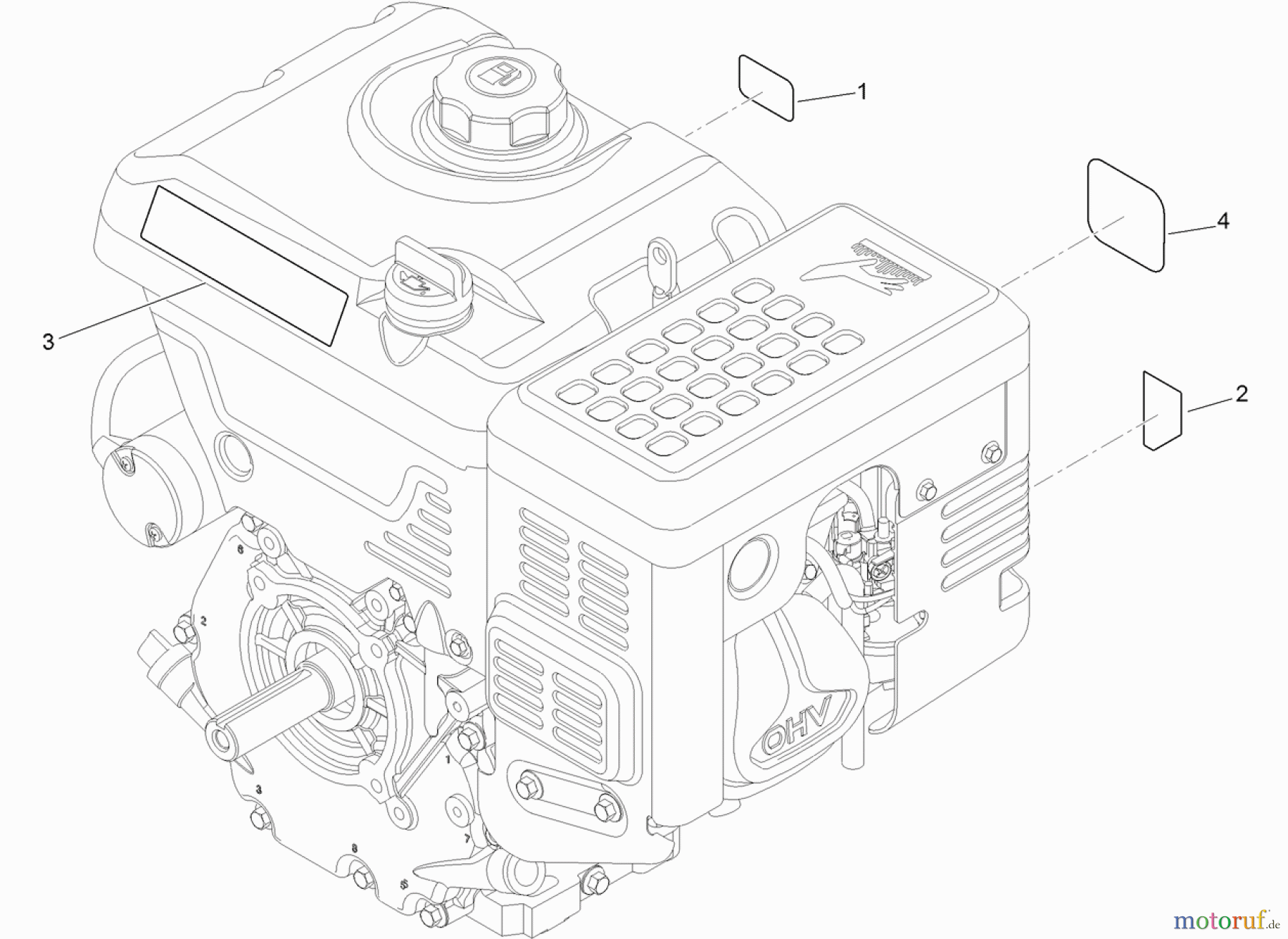  Toro Neu Snow Blowers/Snow Throwers Seite 2 38664 (926 OXE) - Toro Power Max Heavy Duty 926 OXE Snowthrower, 2013 (SN 313000001-312999999) ENGINE DECAL ASSEMBLY