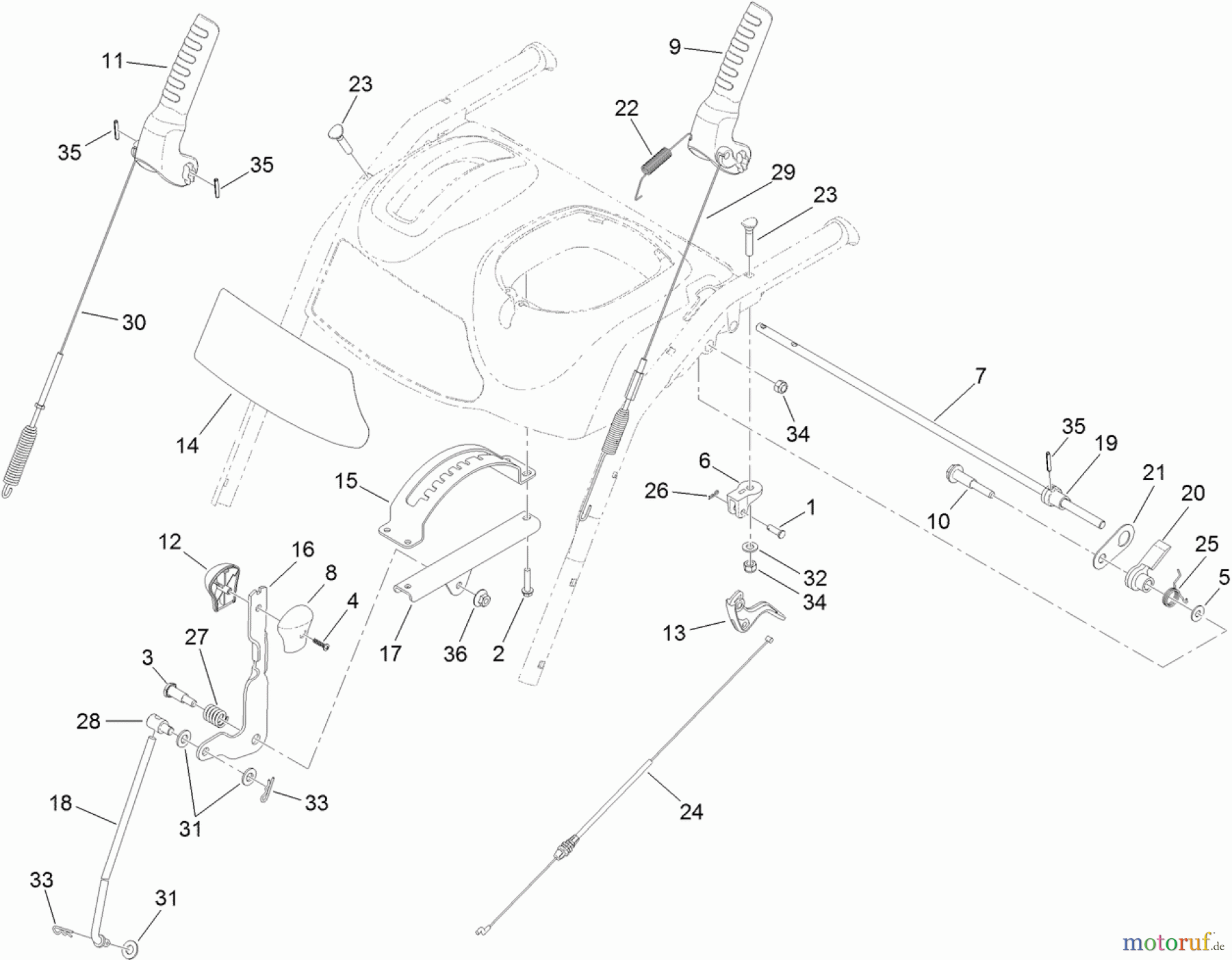 Toro Neu Snow Blowers/Snow Throwers Seite 2 38680 (1128 OXE) - Toro Power Max Heavy Duty 1128 OXE Snowthrower, 2013 (SN 313000001-313999999) HANDLE AND CONTROL ASSEMBLY