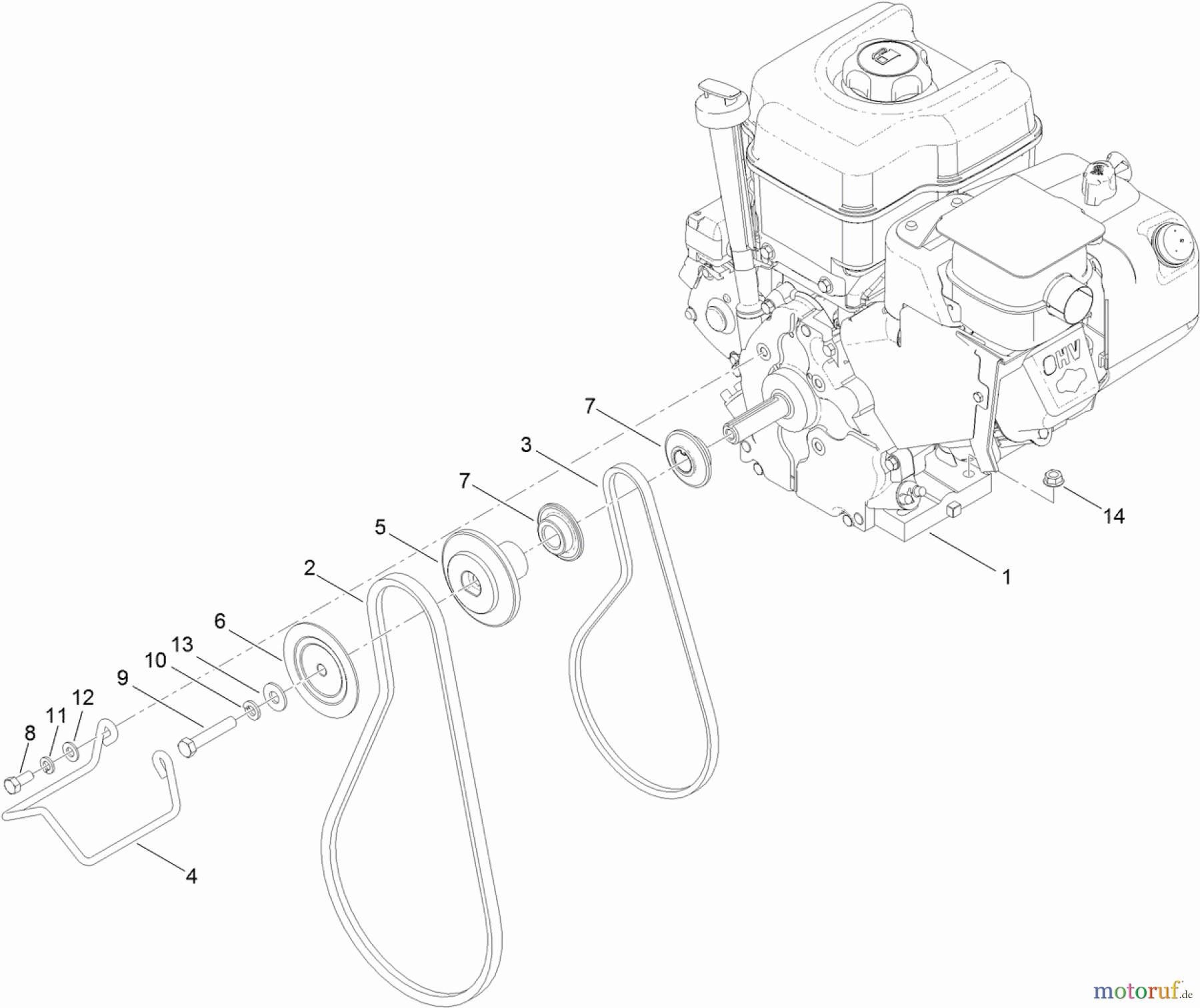  Toro Neu Snow Blowers/Snow Throwers Seite 2 38810 (724 OE) - Toro Power Max 724 OE Snowthrower, 2013 (SN 313000001-313999999) ENGINE ASSEMBLY