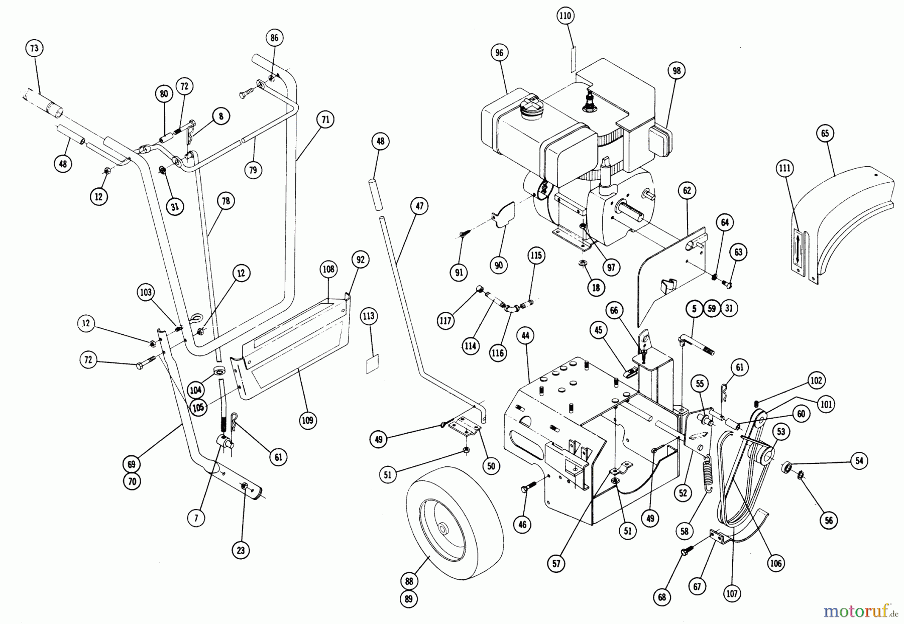  Toro Neu Snow Blowers/Snow Throwers Seite 2 4-2651 - Toro Trailblazer 7, 1970 SNOW THROW PARTS LIST