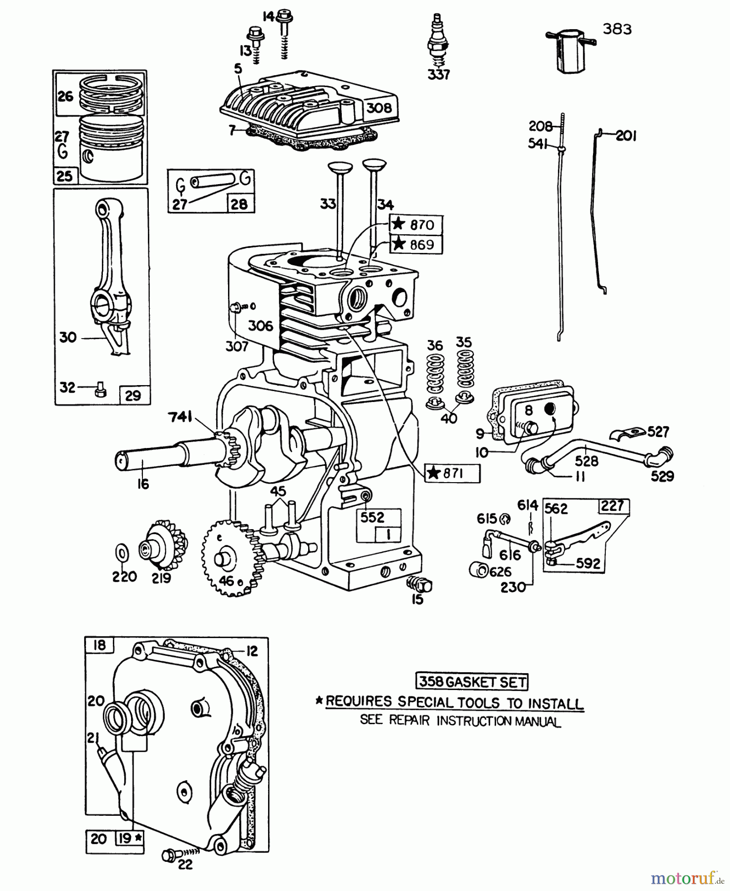 Laubbläser / Laubsauger 62923 - Toro 5 hp Lawn Vacuum (SN: 6000001 - 6999999) (1986) ENGINE BRIGGS & STRATTON MODEL NO. 130202-1640-01 #1