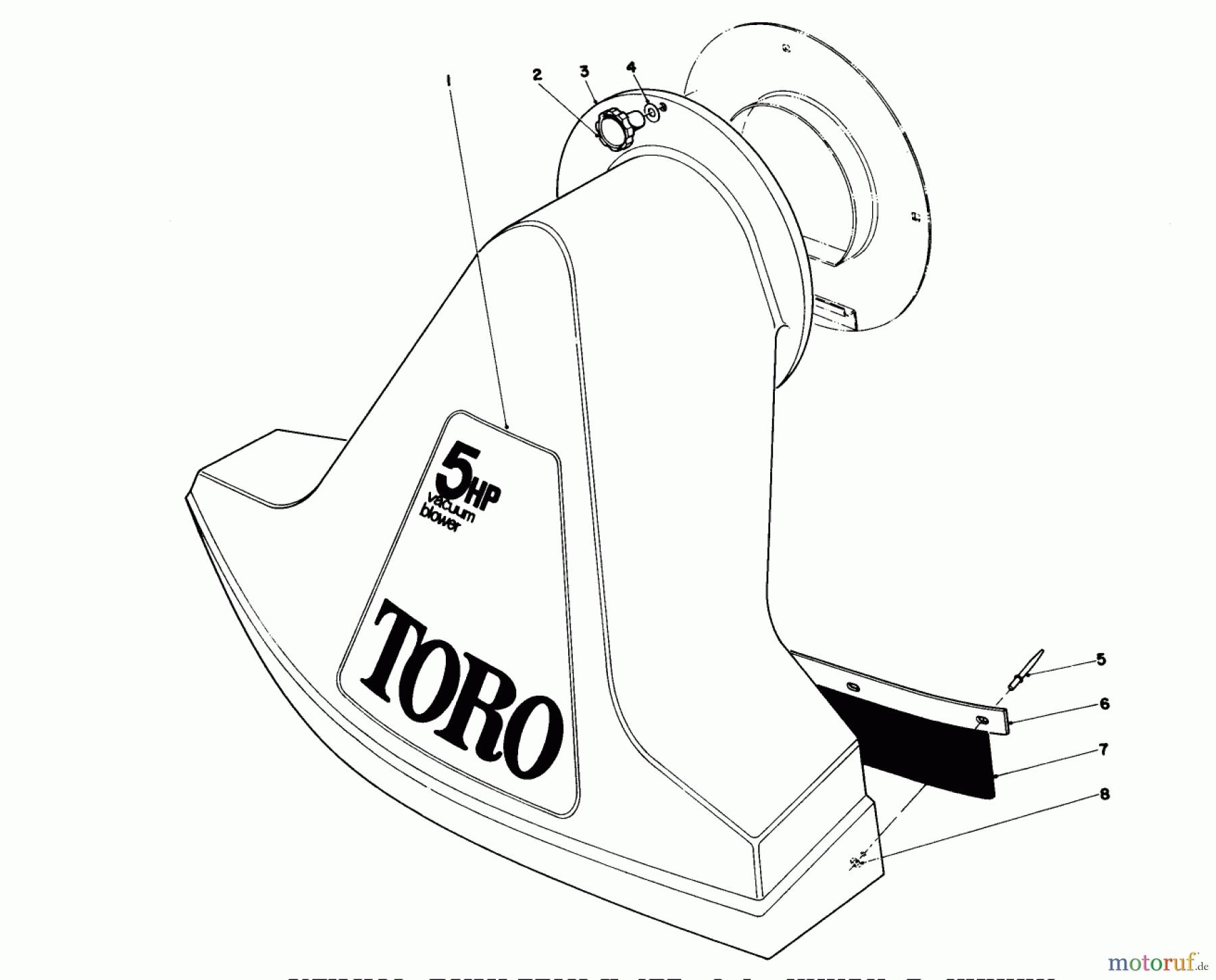  Laubbläser / Laubsauger 62912 - Toro 5 hp Lawn Vacuum (SN: 6000001 - 6999999) (1986) SNOUT ASSEMBLY (MODELS 62912 & 62923)