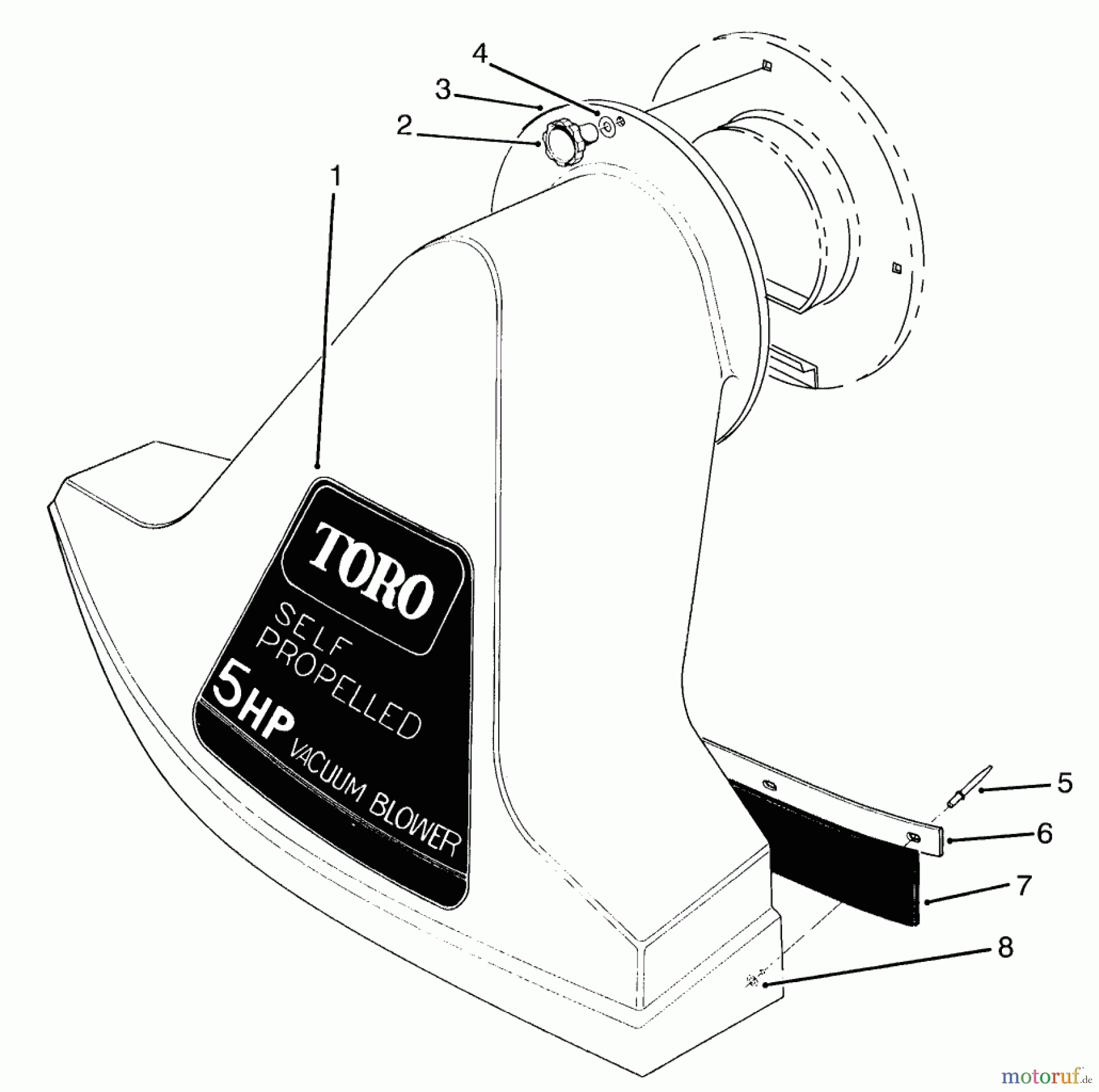Laubbläser / Laubsauger 62923 - Toro 5 hp Lawn Vacuum (SN: 4900001 - 4999999) (1994) SNOUT ASSEMBLY