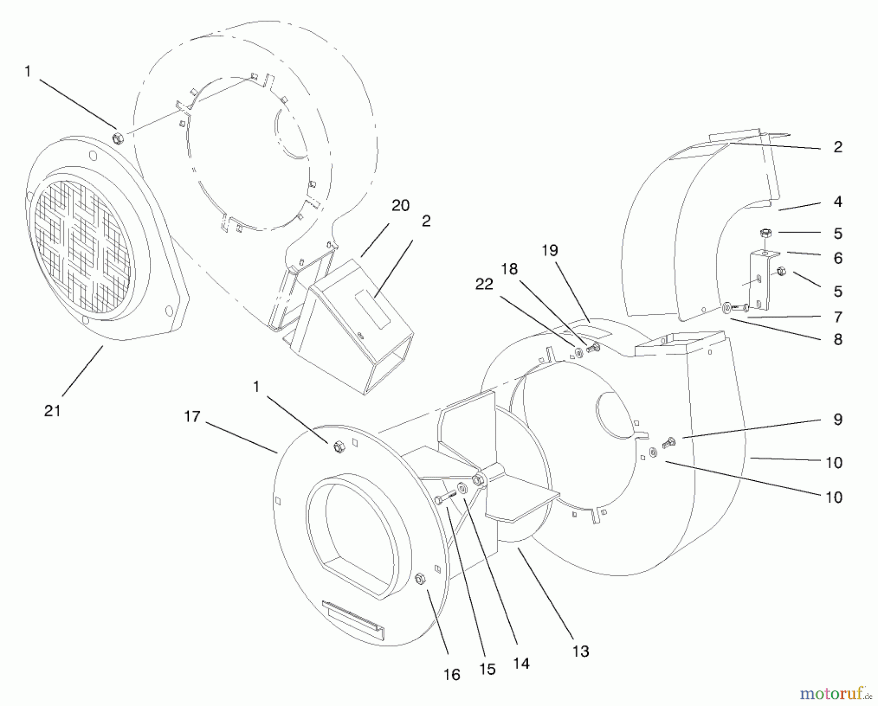  Laubbläser / Laubsauger 62924 - Toro 5 hp Lawn Vacuum (SN: 8900001 - 8999999) (1998) BLOWER ASSEMBLY