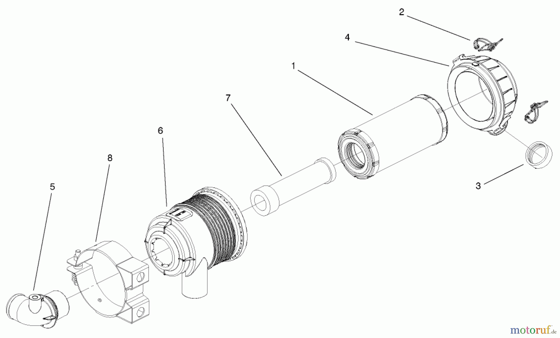  Compact Utility Attachments 104-4635 - Toro Remote Air Cleaner Kit, Dingo Model 22304 AIR CLEANER ASSEMBLY NO. 99-3160