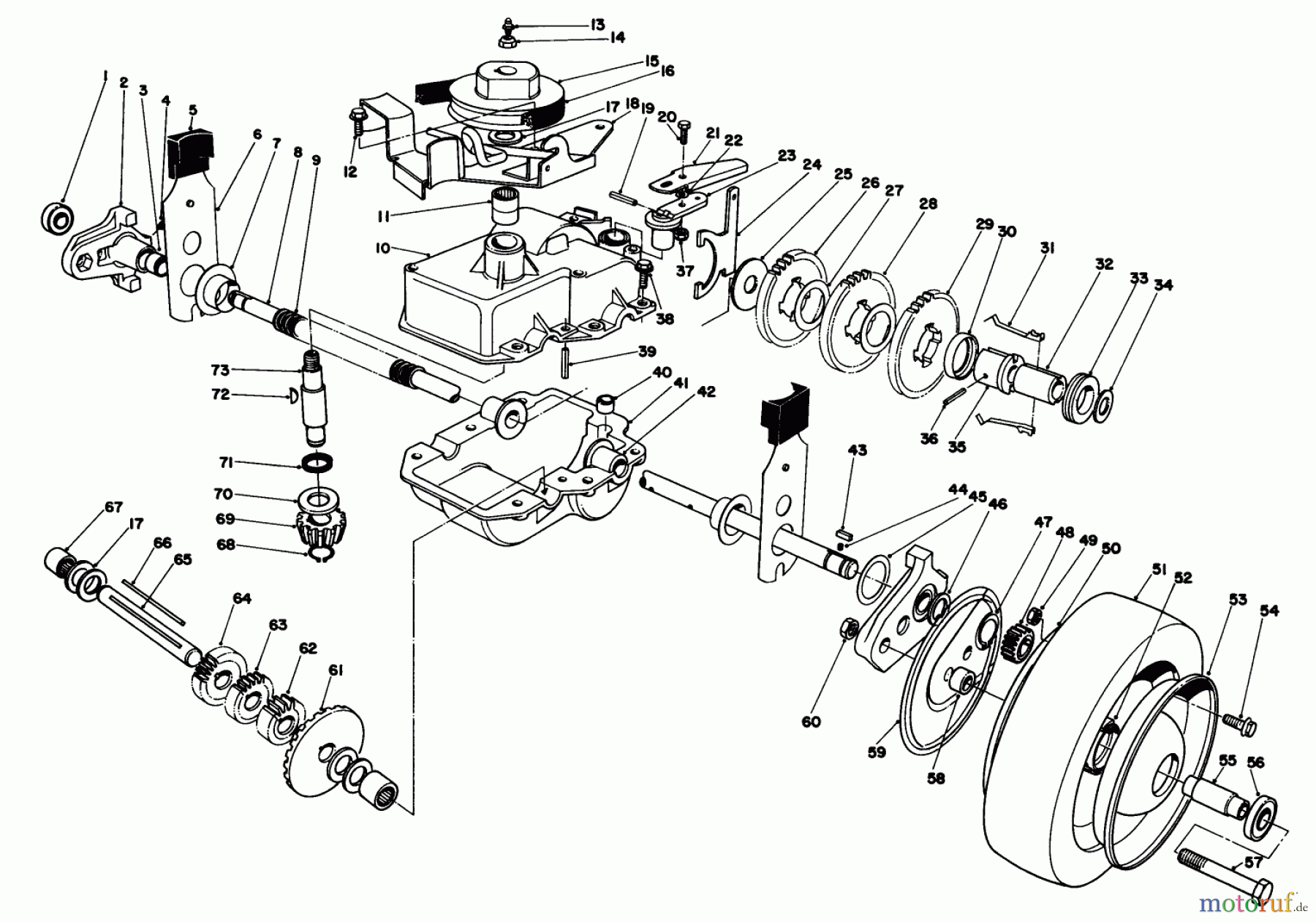  Rasenmäher 22015 - Toro Walk-Behind Mower (SN: 5000001 - 5999999) (1985) GEAR CASE ASSEMBLY (MODEL 22020 CONTINUED)