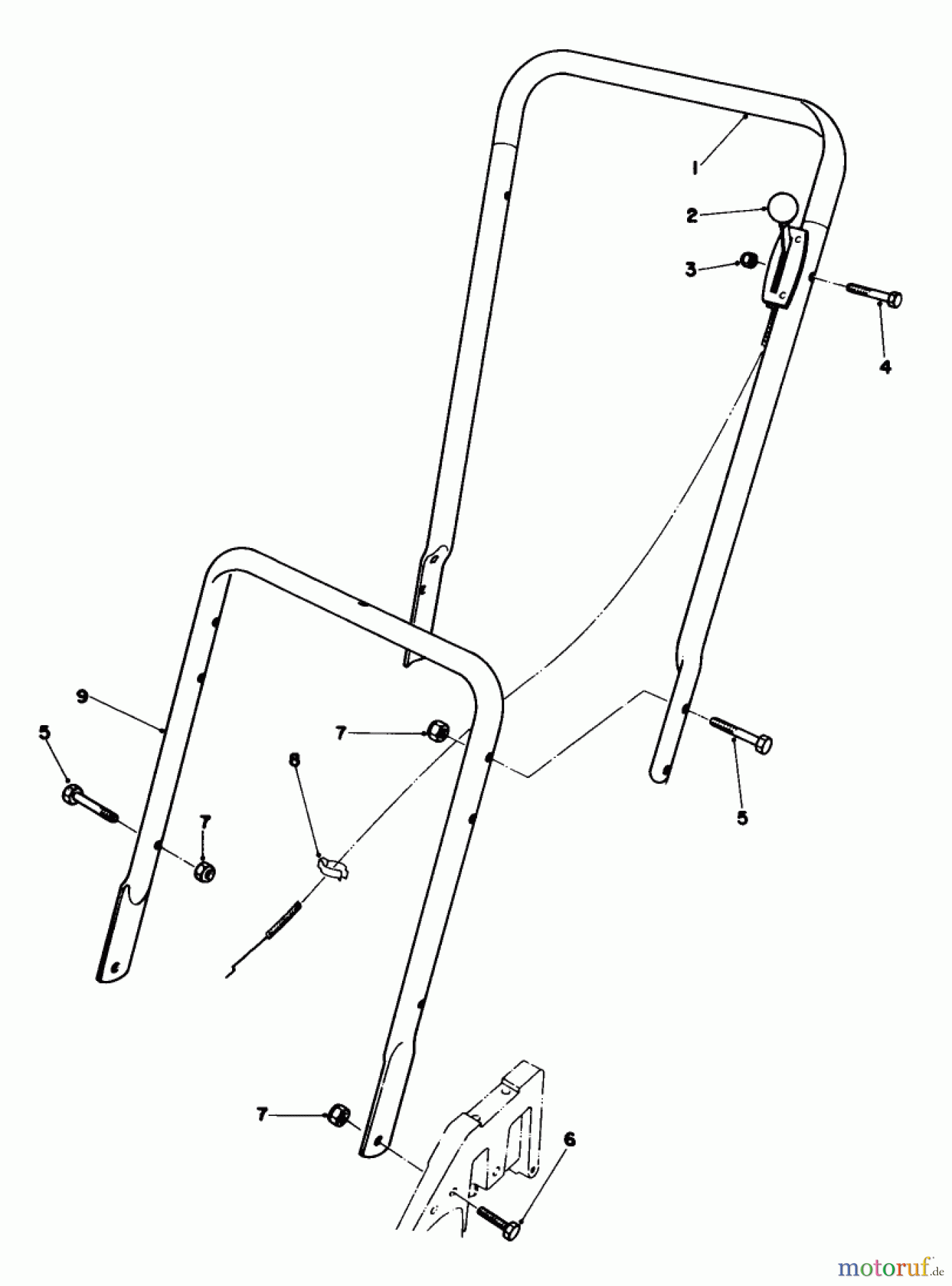  Rasenmäher 22025 - Toro Walk-Behind Mower (SN: 5000001 - 5999999) (1985) HANDLE ASSEMBLY