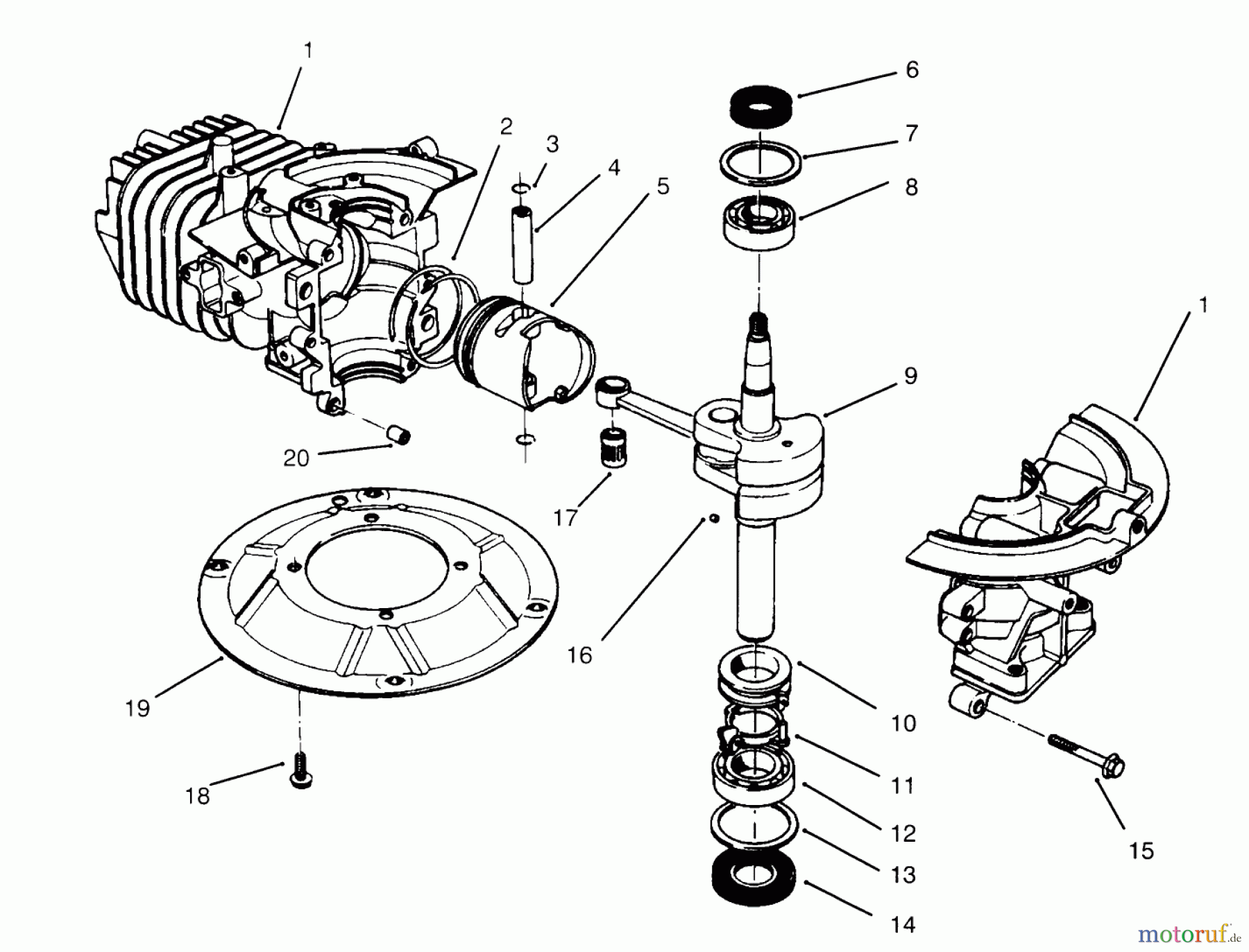 Rasenmäher 22026 - Toro Side Discharge Mower (SN: 6900001 - 6999999) (1996) CRANKSHAFT ASSEMBLY (MODEL NO. 47PS5-3)