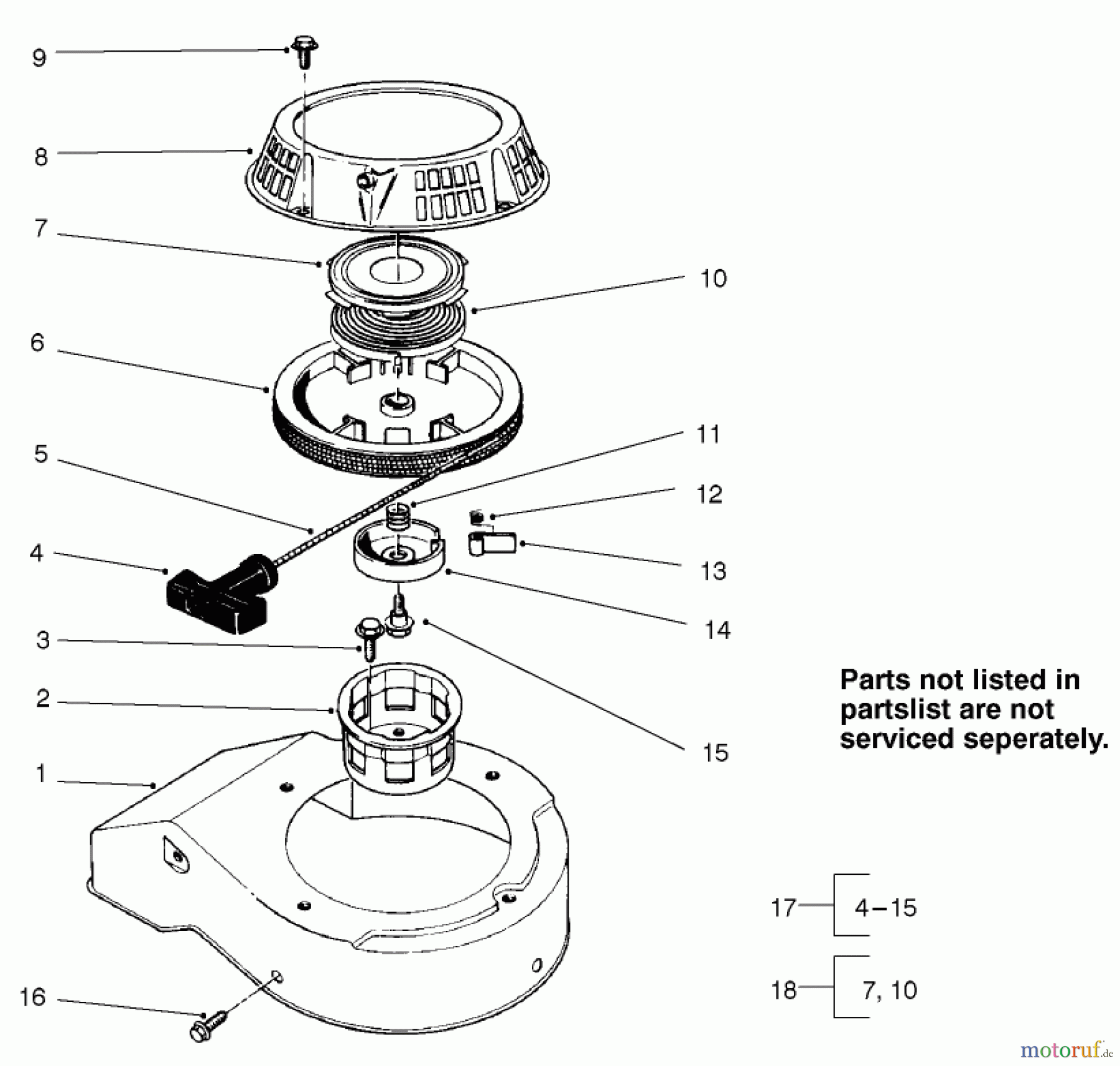  Rasenmäher 22040 - Toro Recycler Walk-Behind Mower (SN: 230000001 - 230999999) (2003) RECOIL ASSEMBLY