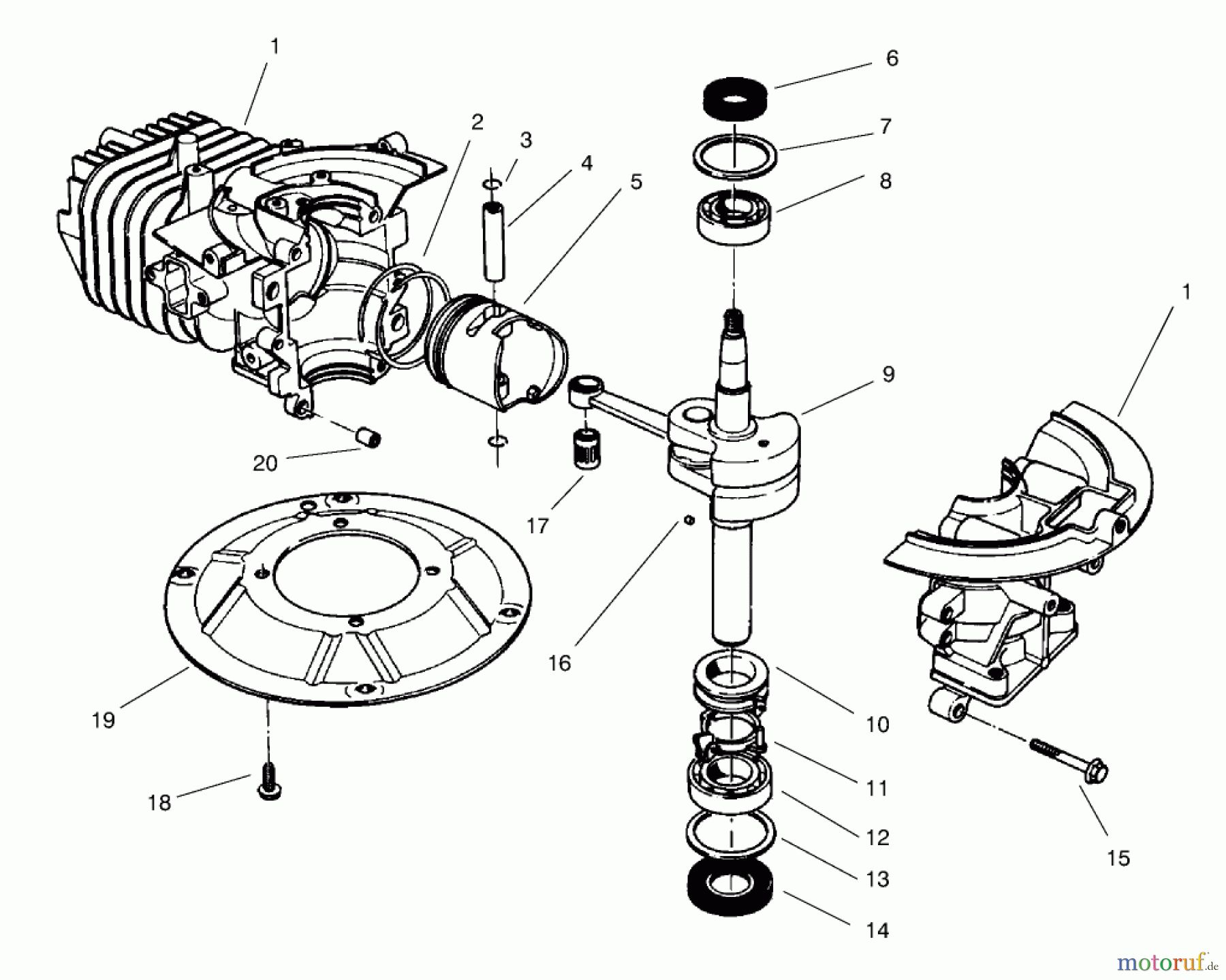 Rasenmäher 22040 - Toro Recycler Walk-Behind Mower (SN: 9900001 - 9999999) (1999) CRANKSHAFT ASSEMBLY (MODEL NO. 47PT7-3)
