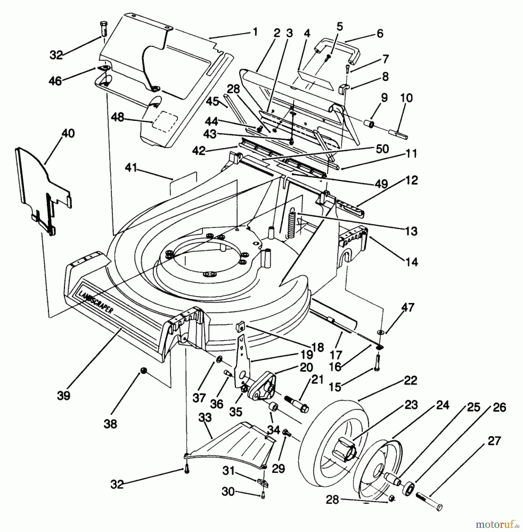  Rasenmäher 22685 - Toro Walk-Behind Mower (SN: 1000001 - 1999999) (1991) HOUSING & WHEEL ASSEMBLY