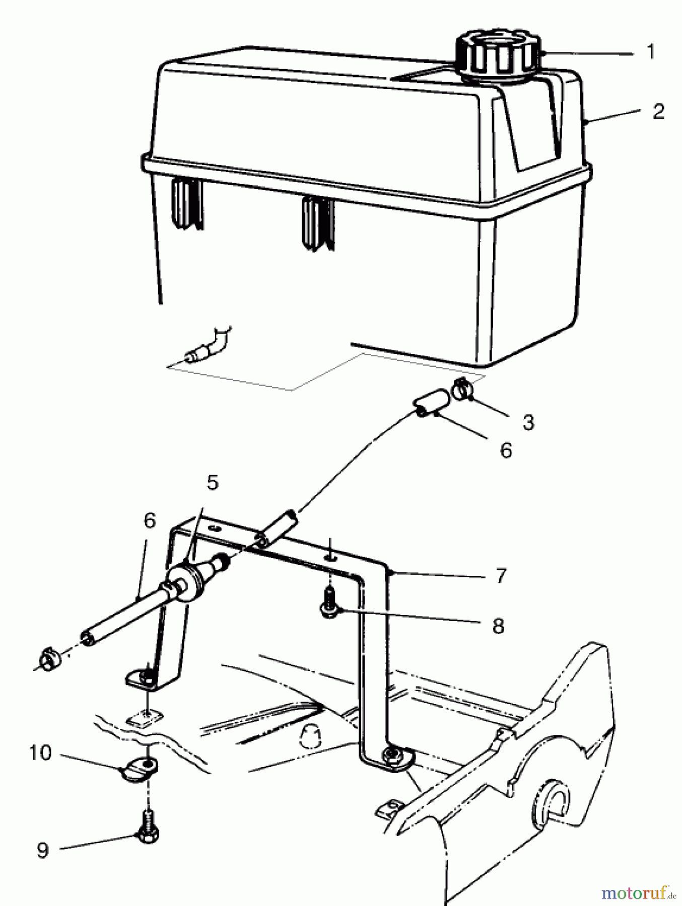Rasenmäher 22154B - Toro Walk-Behind Mower (SN: 6900001 - 6999999) (1996) GAS TANK ASSEMBLY