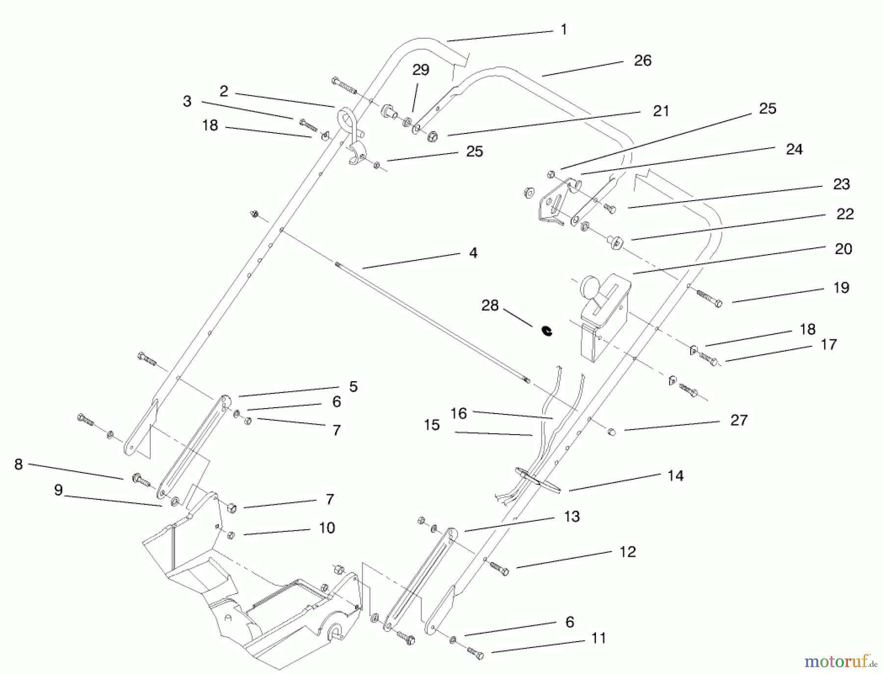  Rasenmäher 22160 - Toro Recycler Mower (SN: 200000001 - 200999999) (2000) HANDLE ASSEMBLY