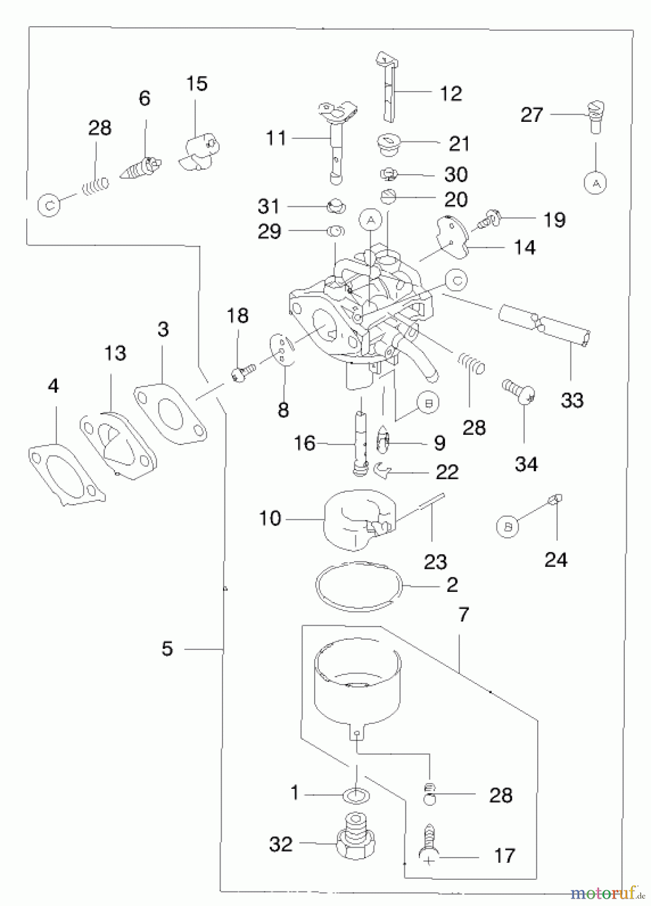 Rasenmäher 22170 - Toro Recycler Mower (SN: 200000001 - 200999999) (2000) CARBURETOR