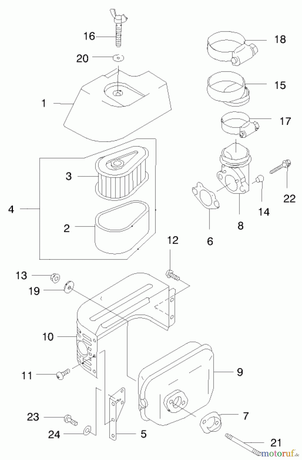 Rasenmäher 22171 - Toro Recycler Mower (SN: 9900001 - 9999999) (1999) AIR FILTER/MUFFLER
