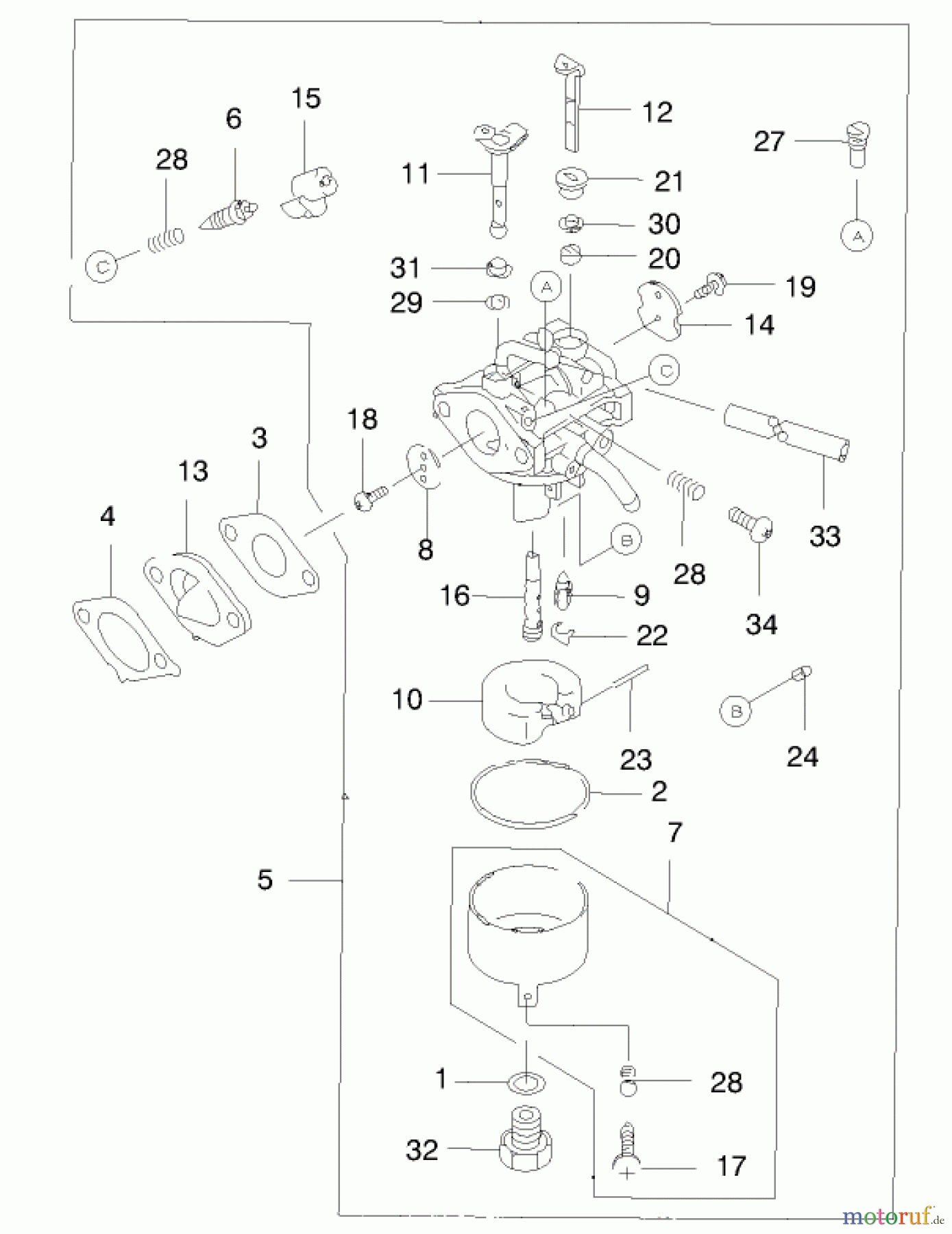 Rasenmäher 22171 - Toro Recycler Mower (SN: 9900001 - 9999999) (1999) CARBURETOR
