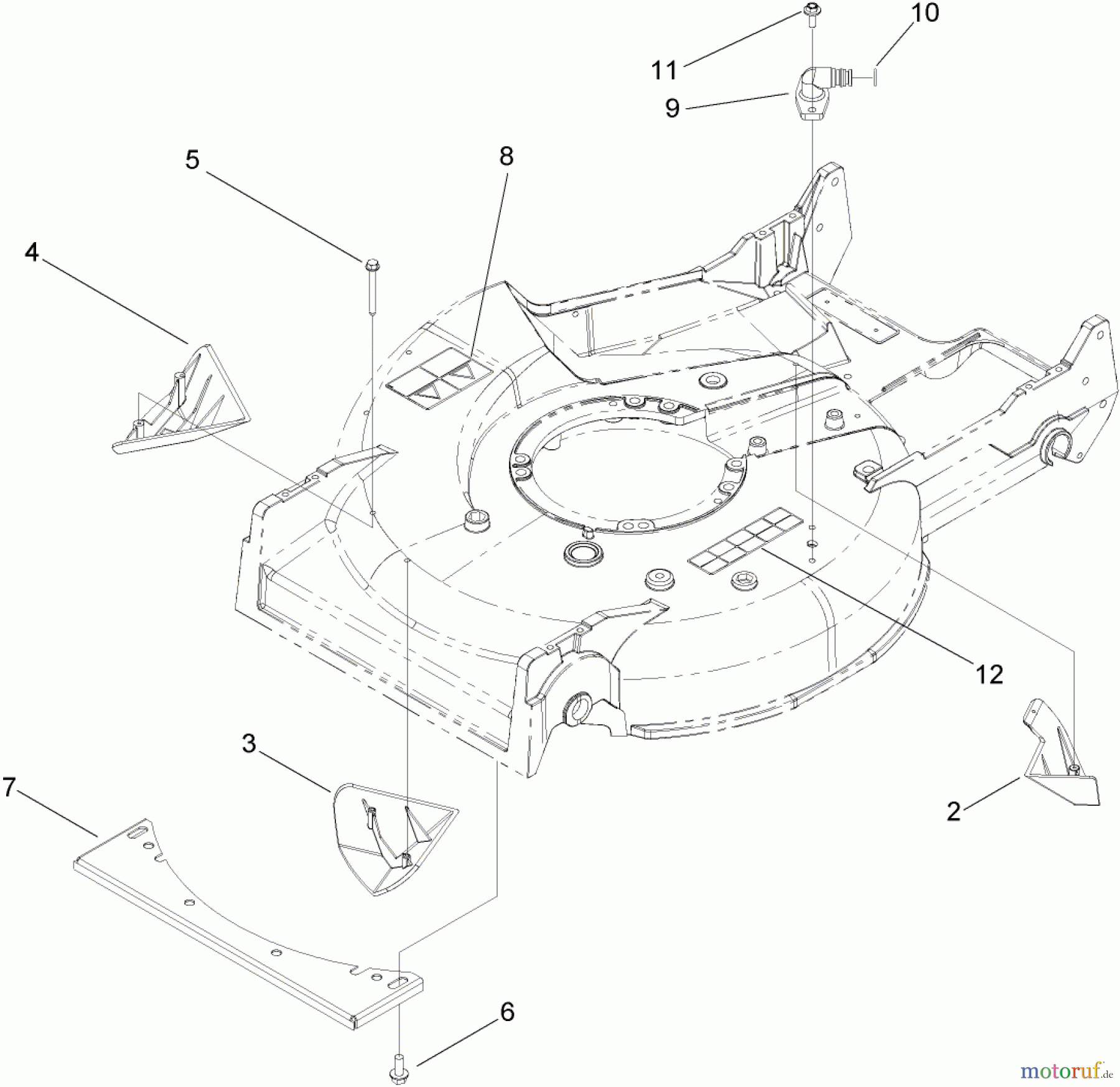 Rasenmäher 22176TE - Toro 53cm Heavy-Duty Recycler Mower (SN: 270000001 - 270999999) (2007) HOUSING ASSEMBLY NO. 98-7142