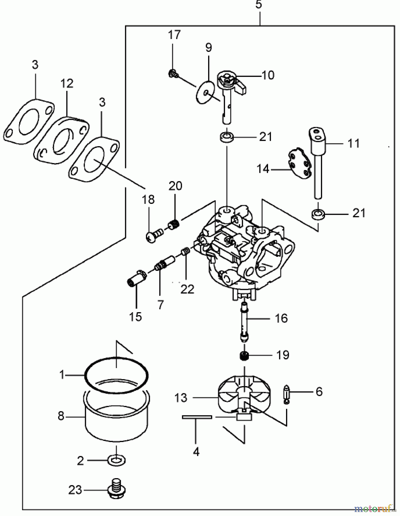 Rasenmäher 22176TE - Toro 53cm Heavy-Duty Recycler Mower (SN: 280000001 - 280999999) (2008) CARBURETOR ASSEMBLY