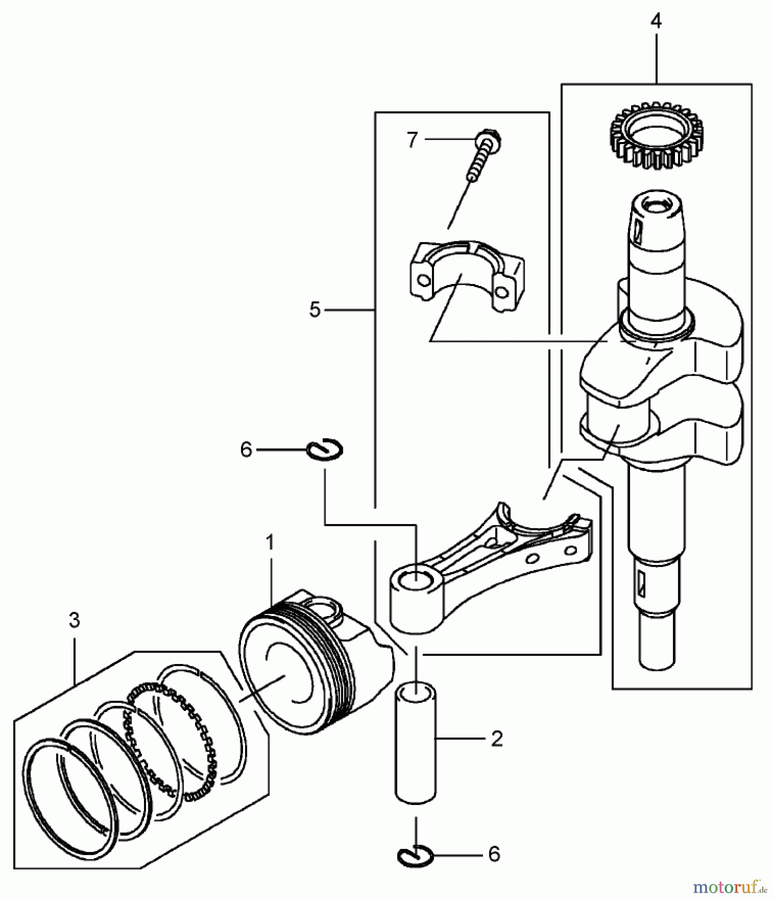 Rasenmäher 22176TE - Toro 53cm Heavy-Duty Recycler Mower (SN: 290000001 - 290999999) (2009) PISTON AND CRANKSHAFT ASSEMBLY