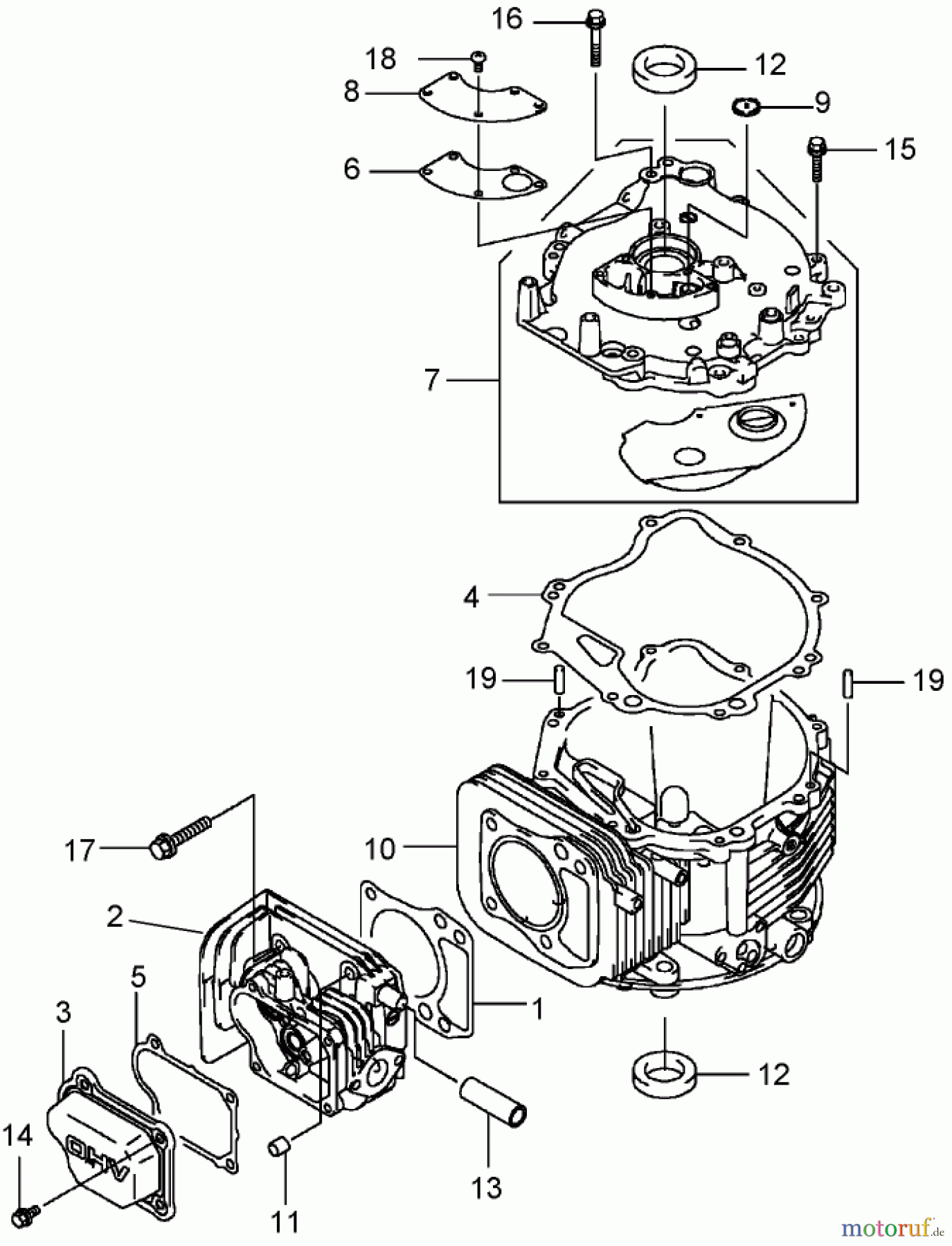 Rasenmäher 22177TE - Toro 53cm Heavy-Duty Recycler Mower (SN: 260000001 - 260001050) (2006) CYLINDER AND CRANKCASE ASSEMBLY