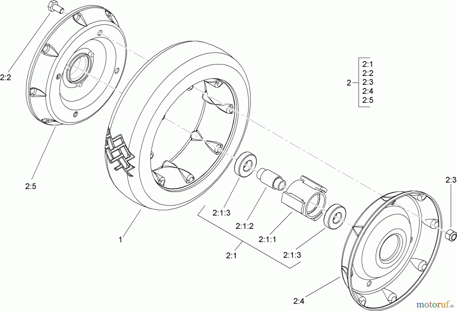Rasenmäher 22179TE - Toro 53cm Heavy-Duty Rear Bagger Mower (SN: 270000001 - 270004000) (2007) REAR WHEEL ASSEMBLY NO. 100-2860