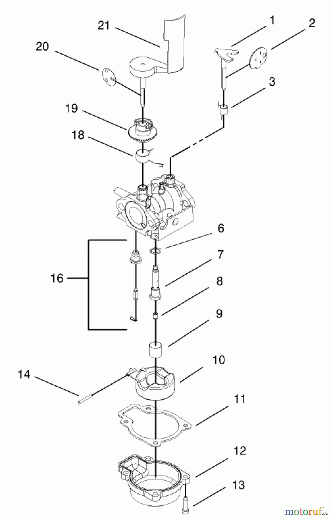 Rasenmäher 22261 - Toro Side Discharge Mower (SN: 230000001 - 230999999) (2003) CARBURETOR ASSEMBLY