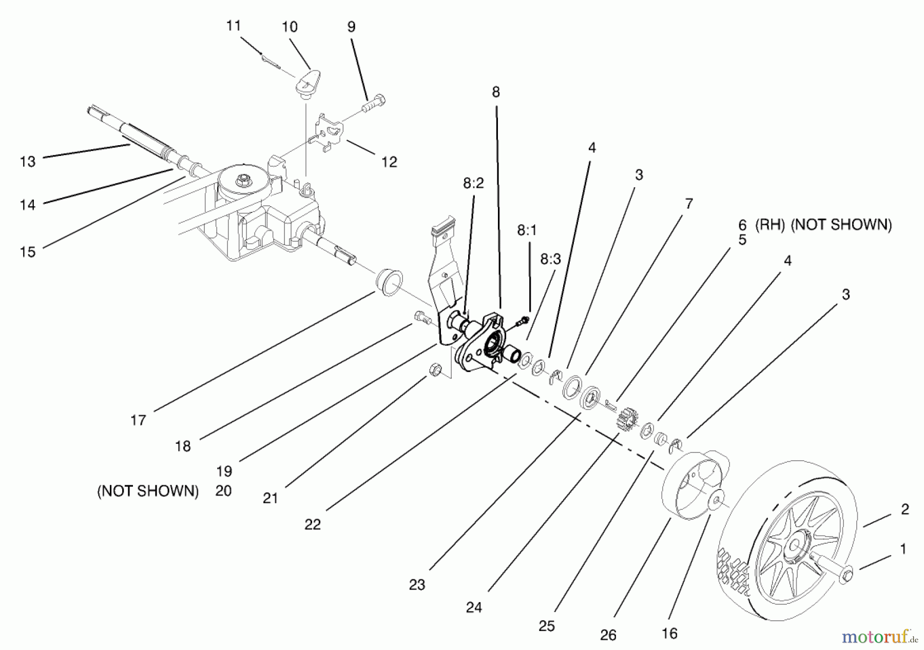 Rasenmäher 22261 - Toro Side Discharge Mower (SN: 230000001 - 230999999) (2003) REAR AXLE ASSEMBLY