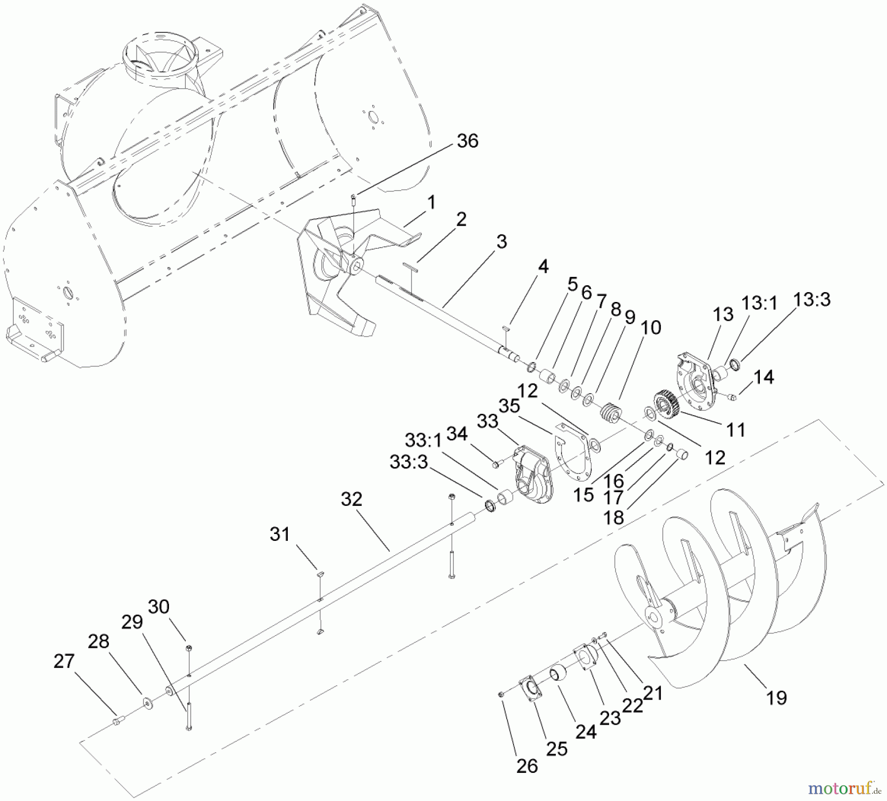  Compact Utility Attachments 22456 - Toro Snowthrower, Dingo Compact Utility Loader (SN: 260000001 - 260999999) (2006) AUGER AND GEARCASE ASSEMBLY