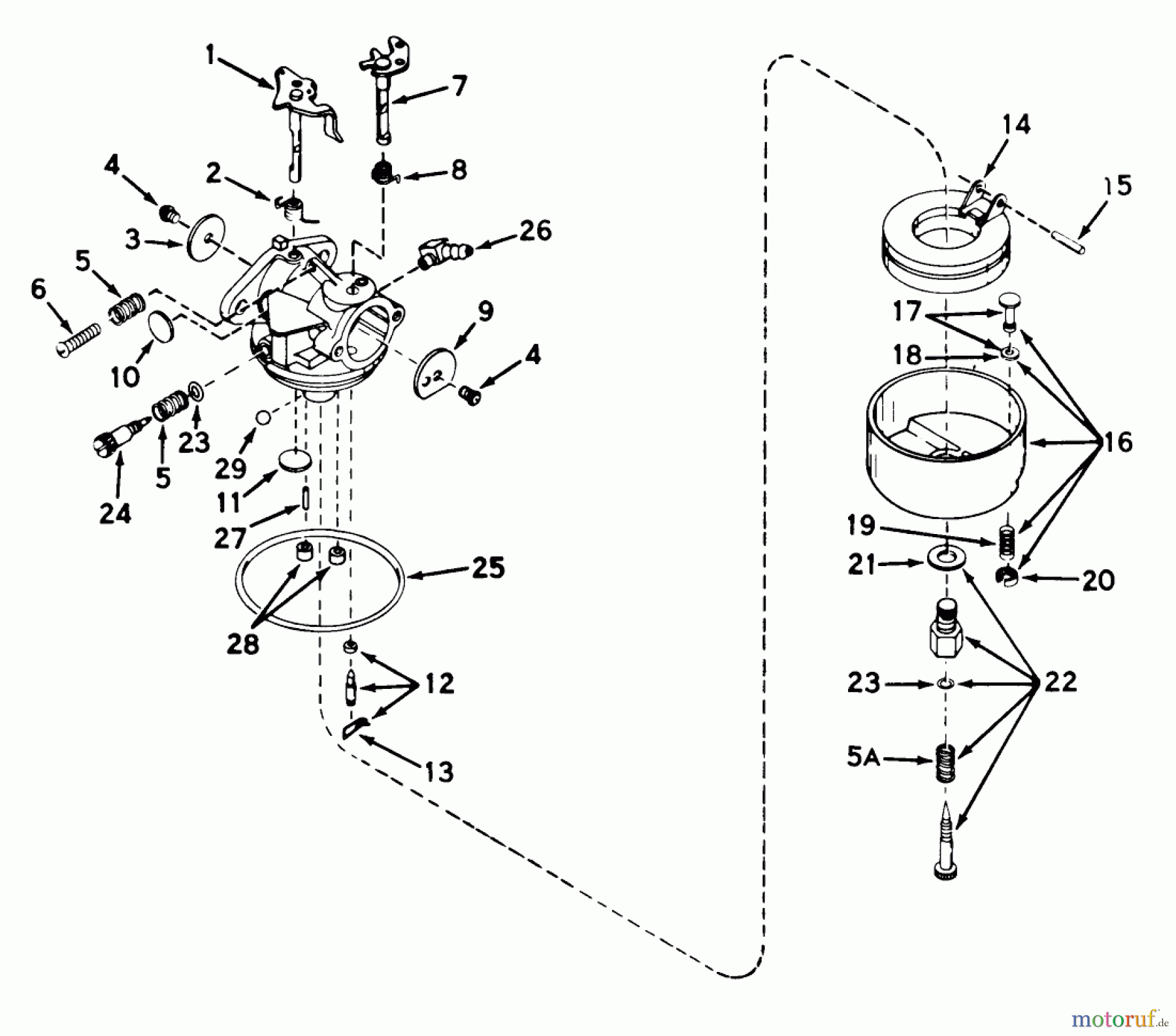 Rasenmäher 23000 - Toro Whirlwind Walk-Behind Mower (SN: 1000001 - 1999999) (1971) CARBURETOR NO. 631115