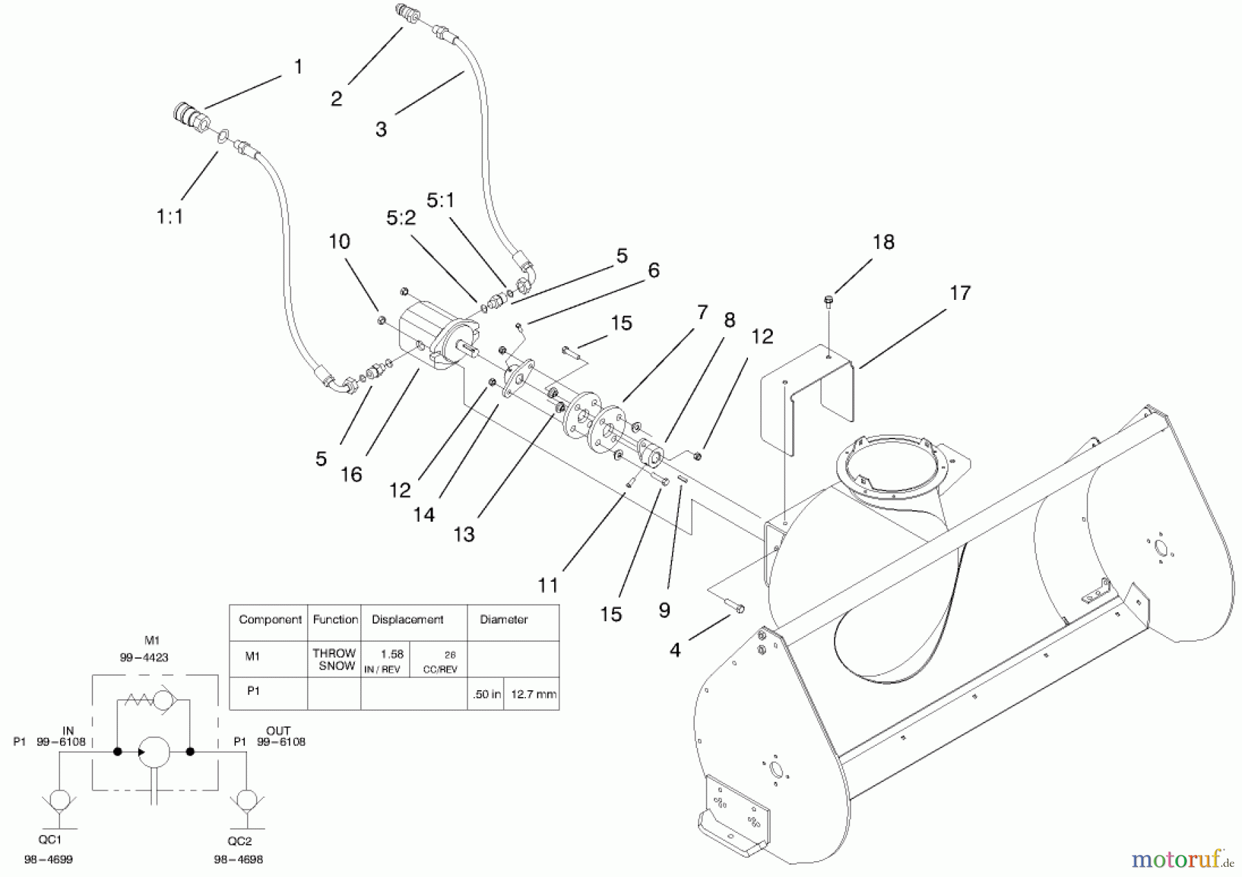  Compact Utility Attachments 22456 - Toro Snowthrower, Dingo Compact Utility Loader (SN: 990001 - 999999) (1999) HYDRAULIC HOSE AND PUMP ASSEMBLY