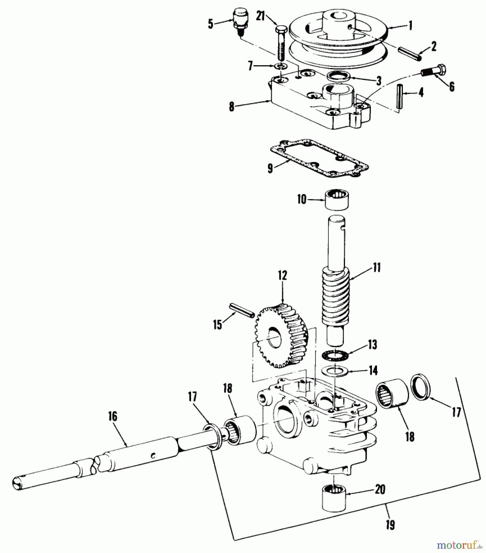 Rasenmäher 23267 - Toro Walk-Behind Mower (SN: 3000001 - 3999999) (1983) GEAR CASE ASSEMBLY