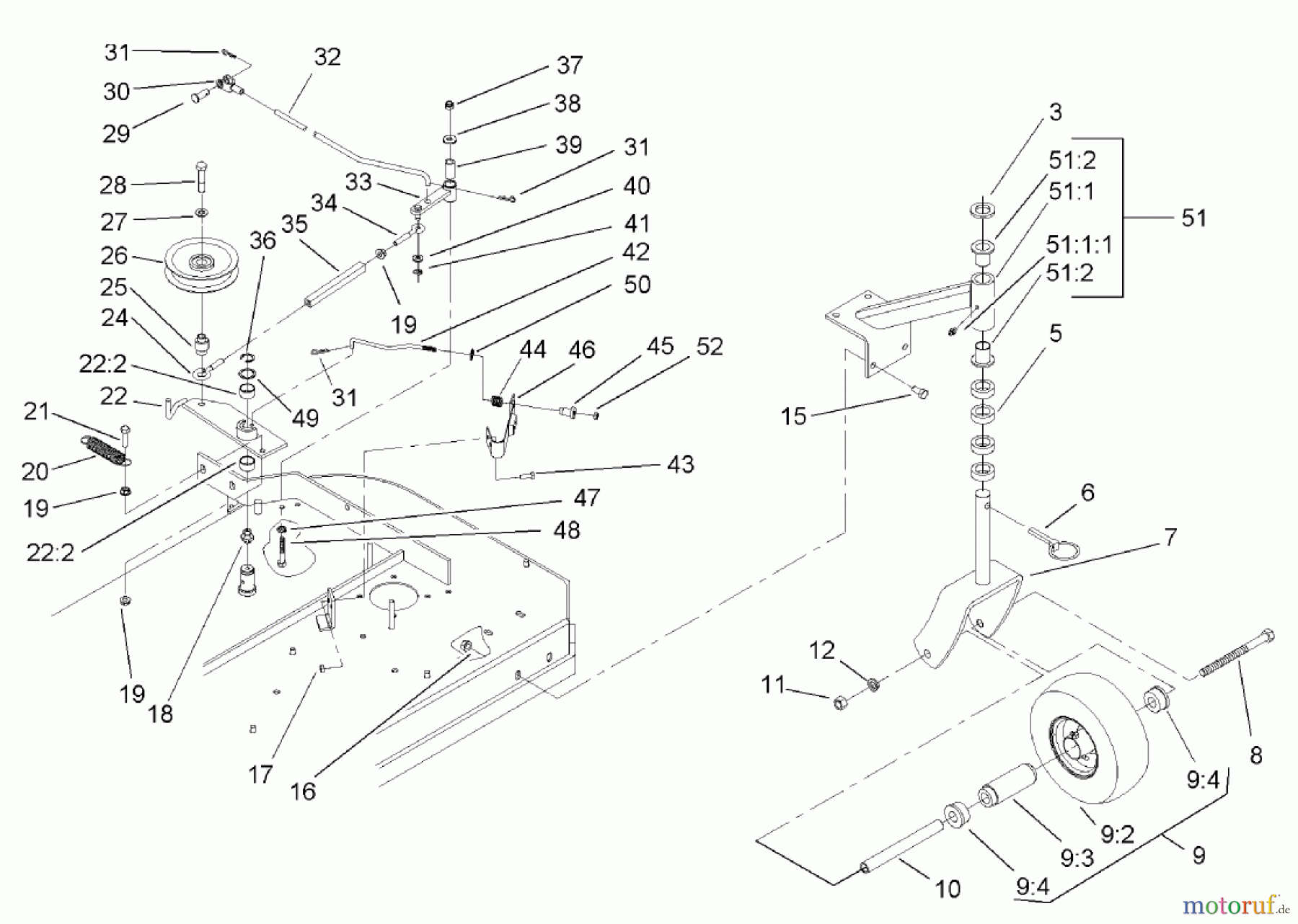  Rasenmäher für Großflächen 30150 - Toro Mid-Size ProLine Mower, T-Bar, Gear Drive, 13 HP, 32