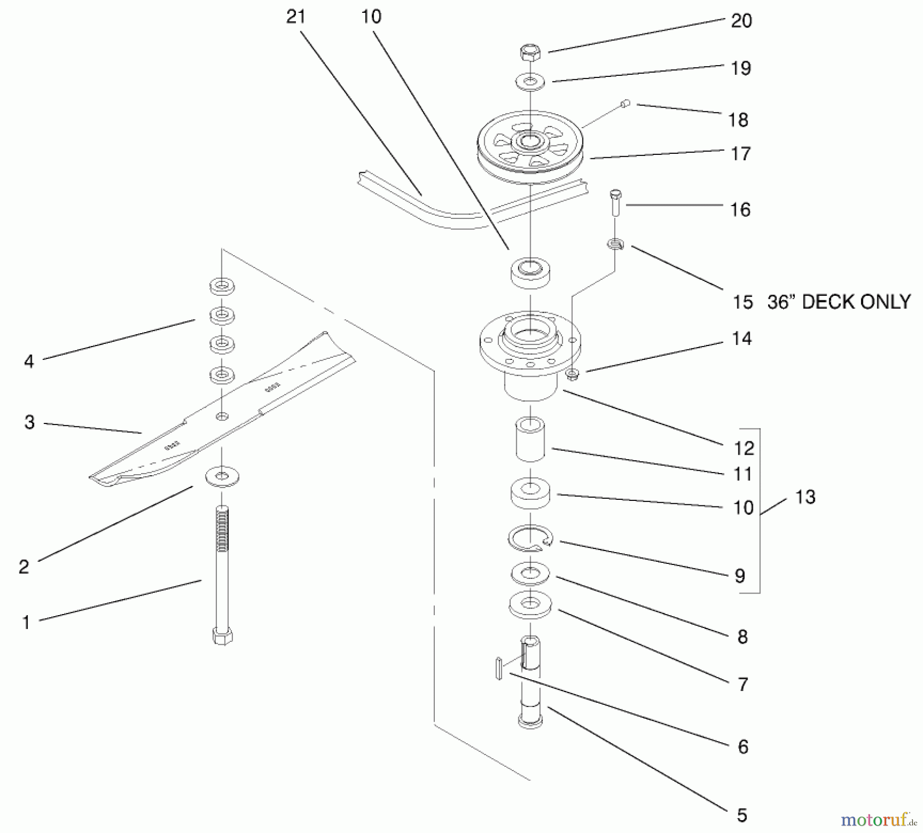  Rasenmäher für Großflächen 30184 - Toro Mid-Size ProLine Mower, Gear Drive, 13 hp, 91cm Side Discharge Deck (SN: 200000001 - 200999999) (2000) SPINDLE ASSEMBLY