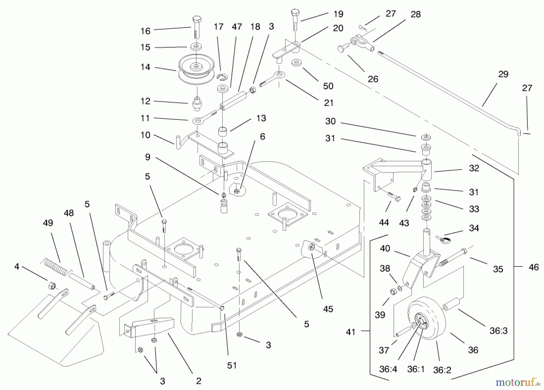  Rasenmäher für Großflächen 30193 - Toro Mid-Size ProLine Mower, Gear Drive, 12.5 hp, 36