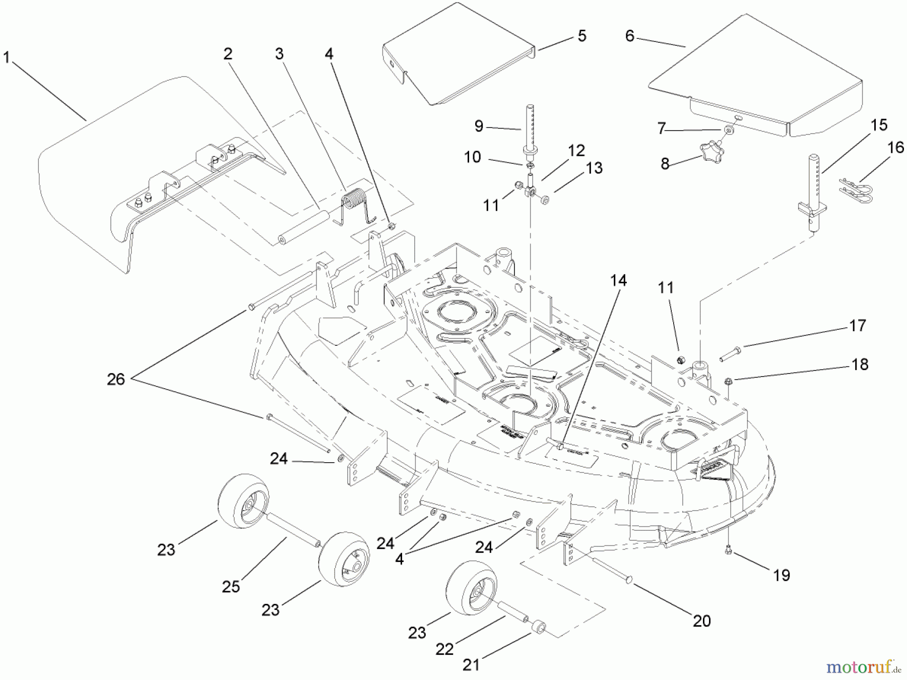 Rasenmäher für Großflächen 30326 - Toro Mid-Size ProLine Mower, T-Bar, Gear Drive, 15 HP, 44