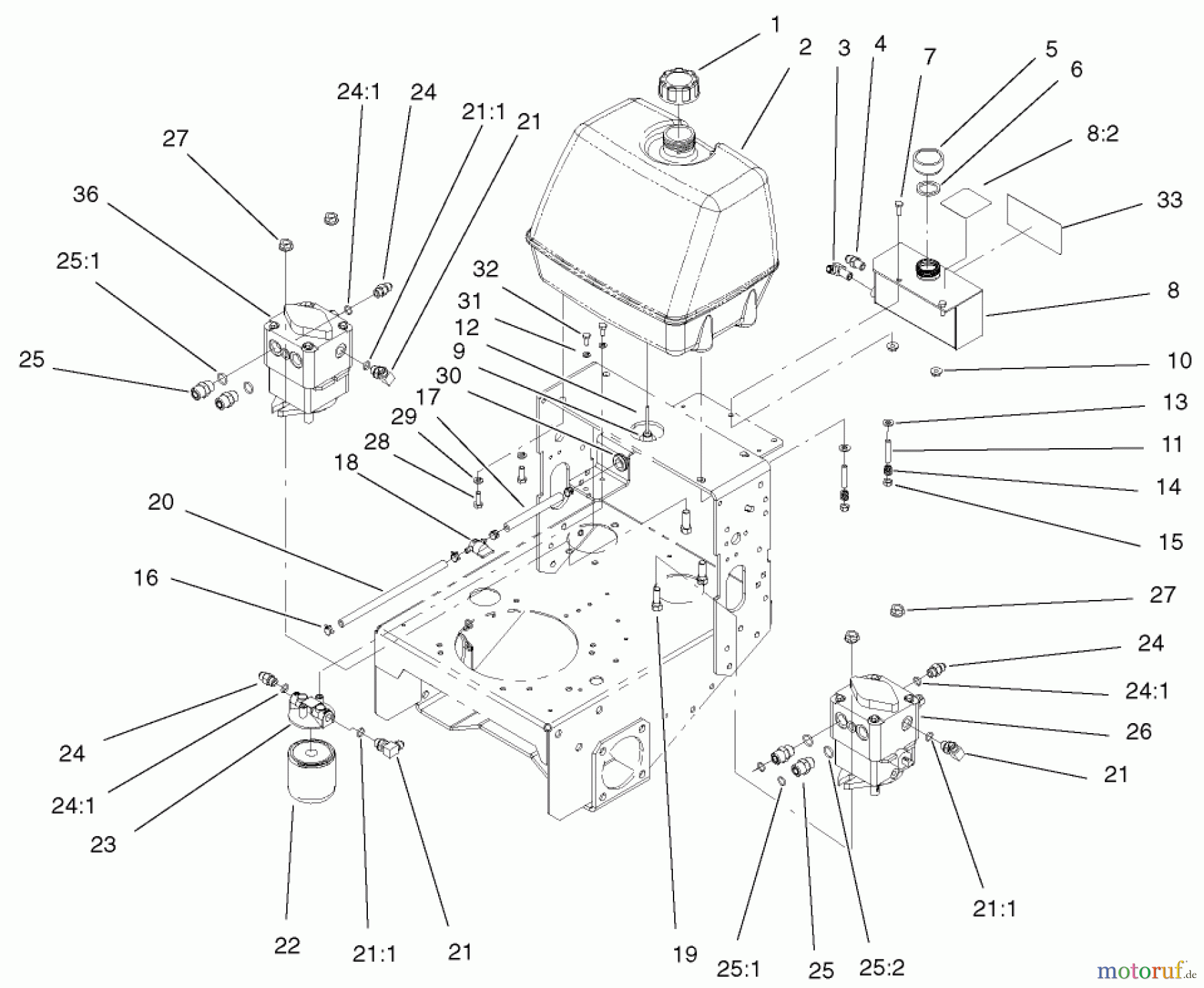  Rasenmäher für Großflächen 30338 - Toro Mid-Size ProLine Mower, Hydro Drive, 15 hp, 44