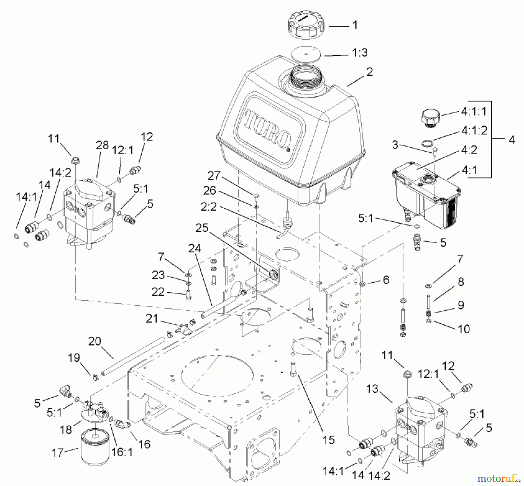  Rasenmäher für Großflächen 30435 - Toro Mid-Size ProLine Mower, Pistol Grip, Hydro Drive, 17 hp, 44