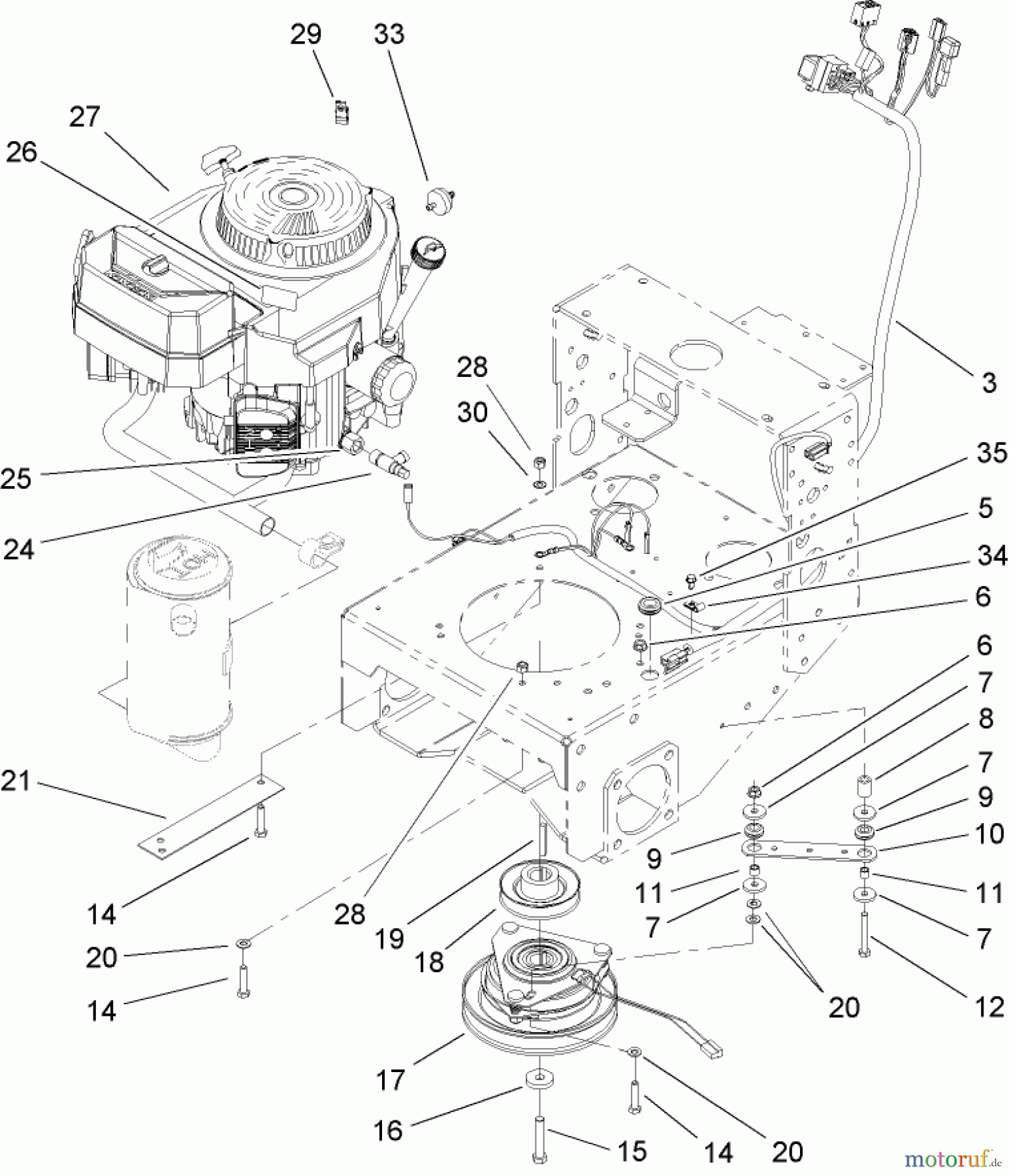  Rasenmäher für Großflächen 30439 - Toro Mid-Size ProLine Mower, Pistol Grip, Hydro Drive, 15 HP, 44